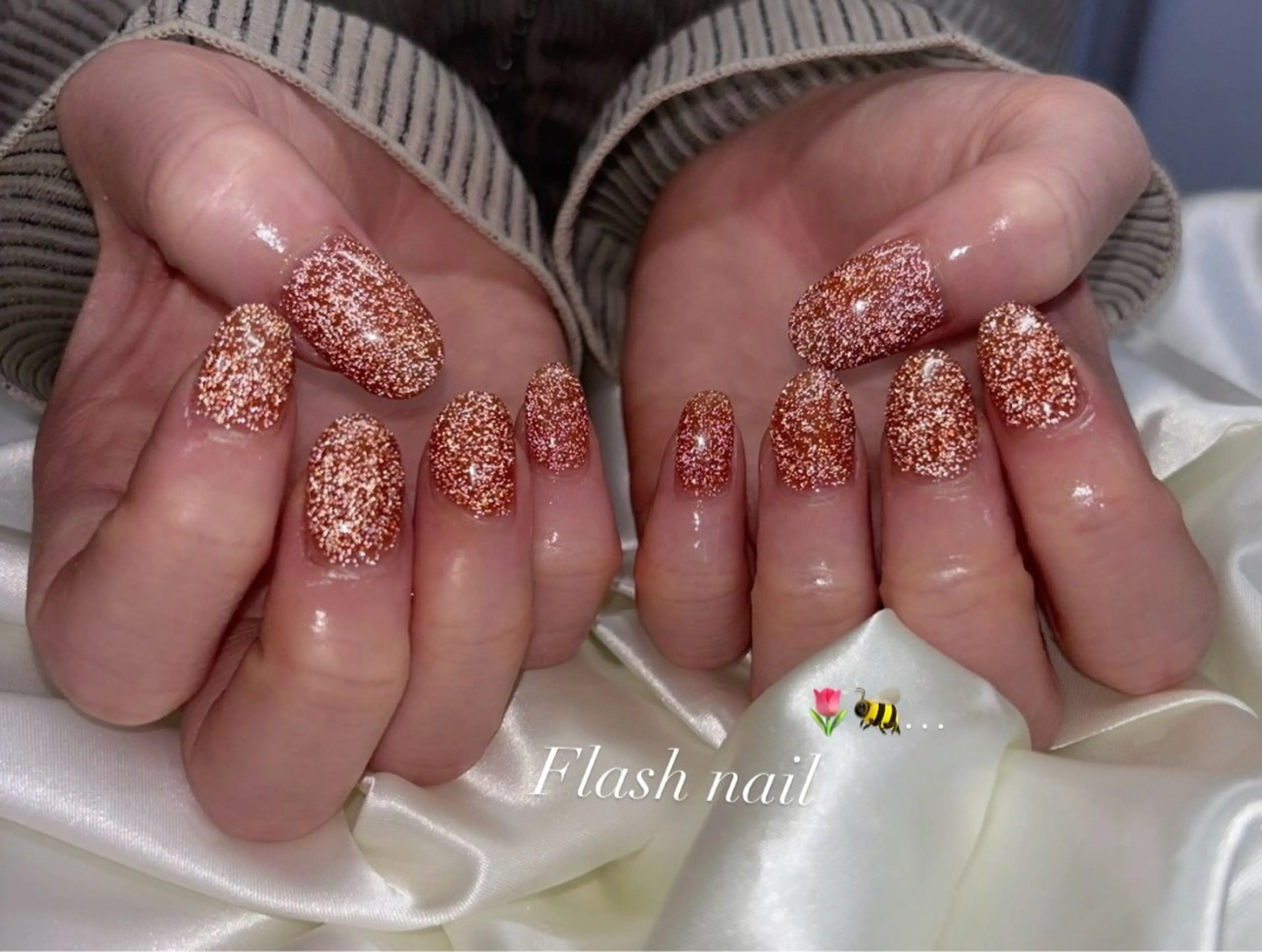 ネイル フラッシュネイル 韓国ネイル ワンカラーネイル 春ネイル ハンドネイル Moana nail Hiyoriのネイルデザイン