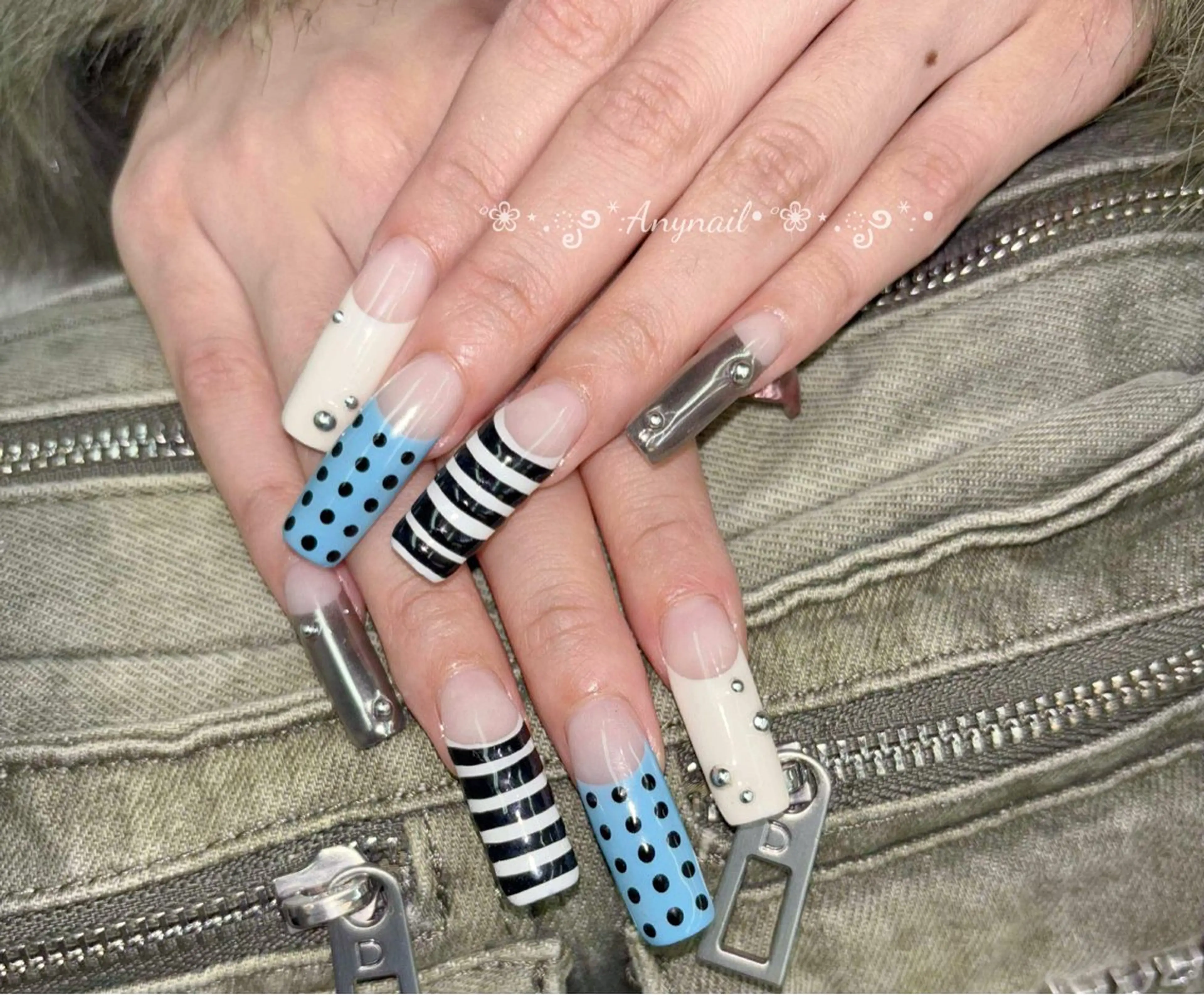 ネイル ロングネイル マグネットネイル 春ネイル 夏ネイル スーパーロングネイル ハンドネイル Any nail新大久保店のネイルデザイン