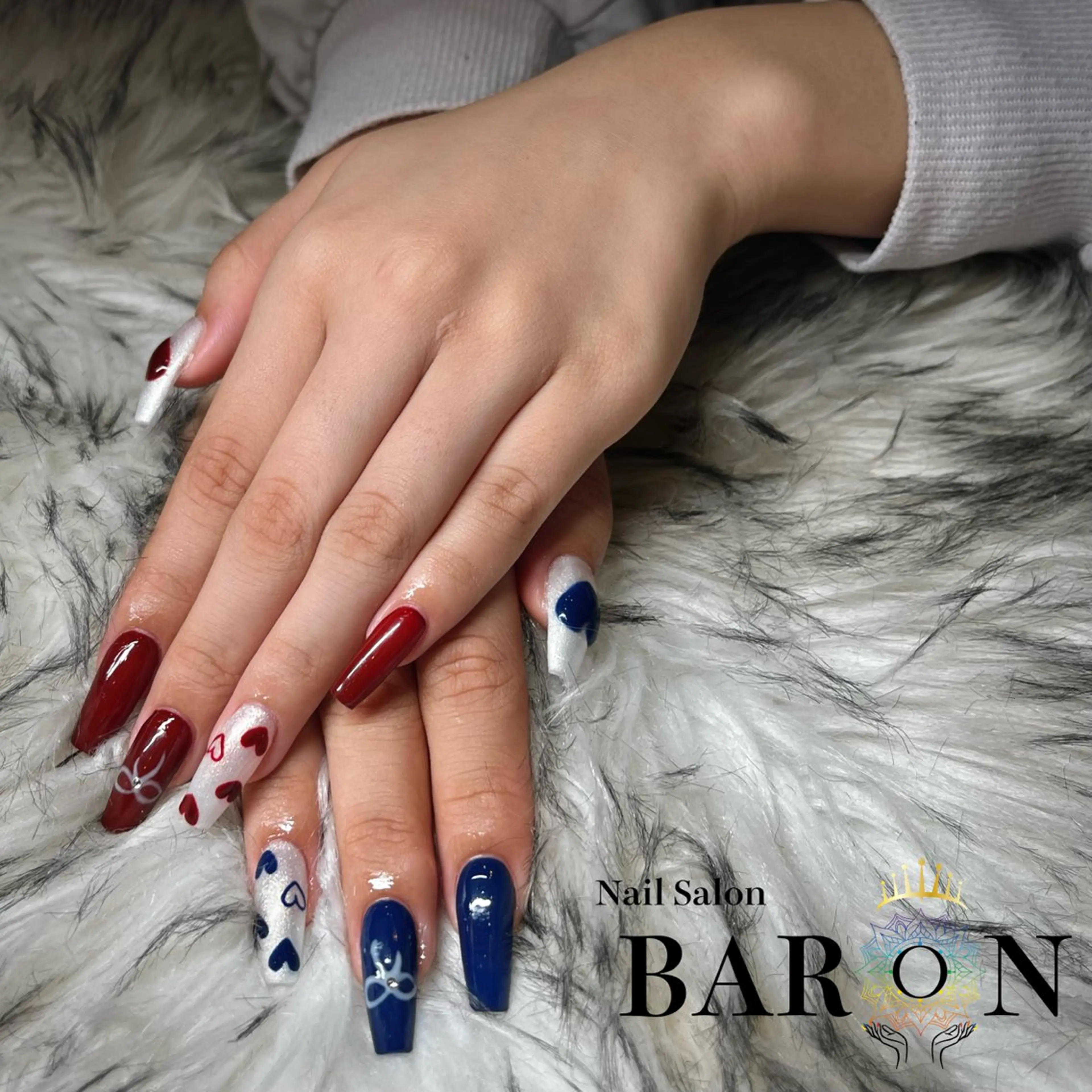 ネイル ハート ハンドネイル ☆SAKI☆ BARON 店長のネイルデザイン