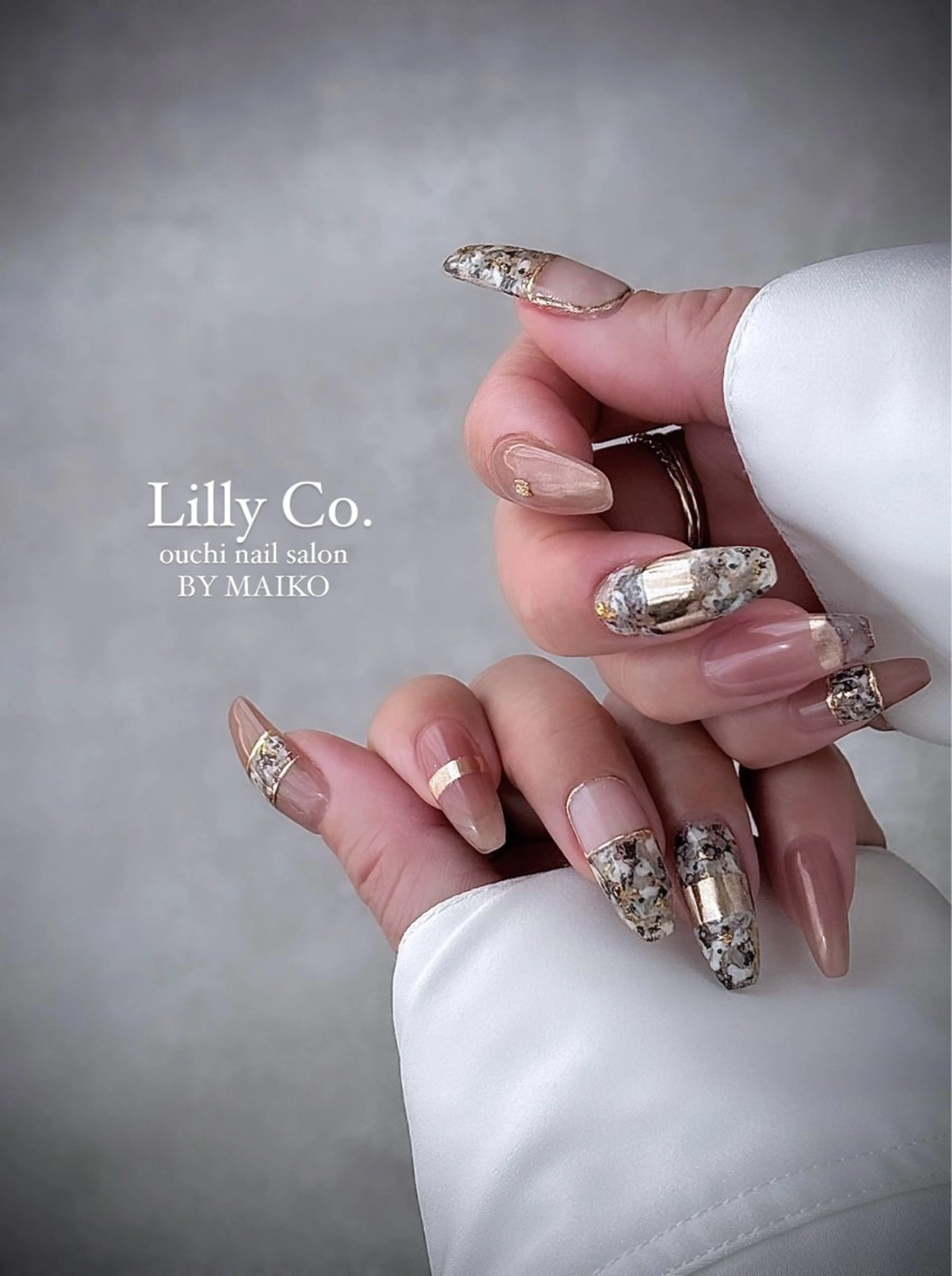 ネイル 春ネイル ハンドネイル ハンドケア Lilly Co.のネイルデザイン