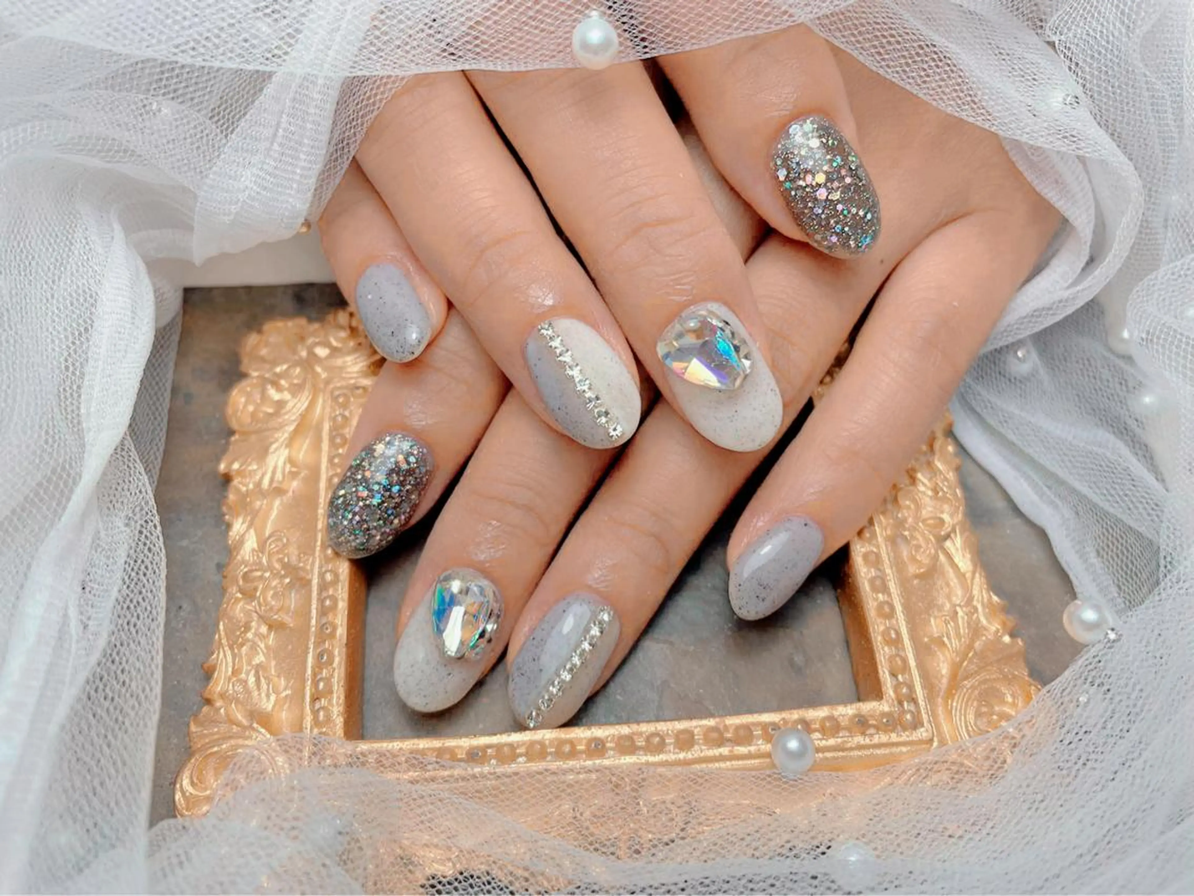 ネイル ハンドネイル マジック ミラーのネイルデザイン