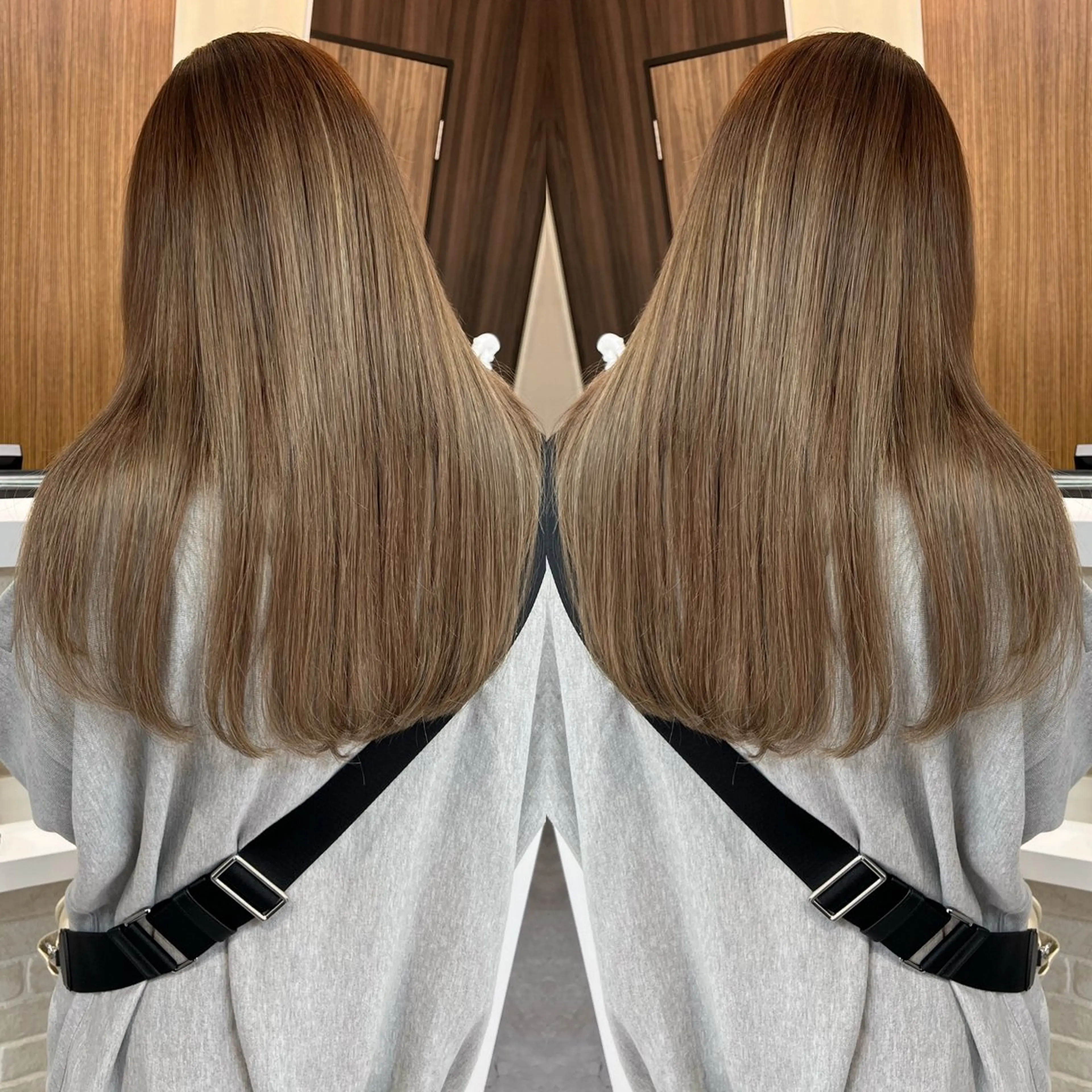 ロング ヘアカラー エクステ バレイヤージュ ボブ🌈ナツヤのヘアスタイル