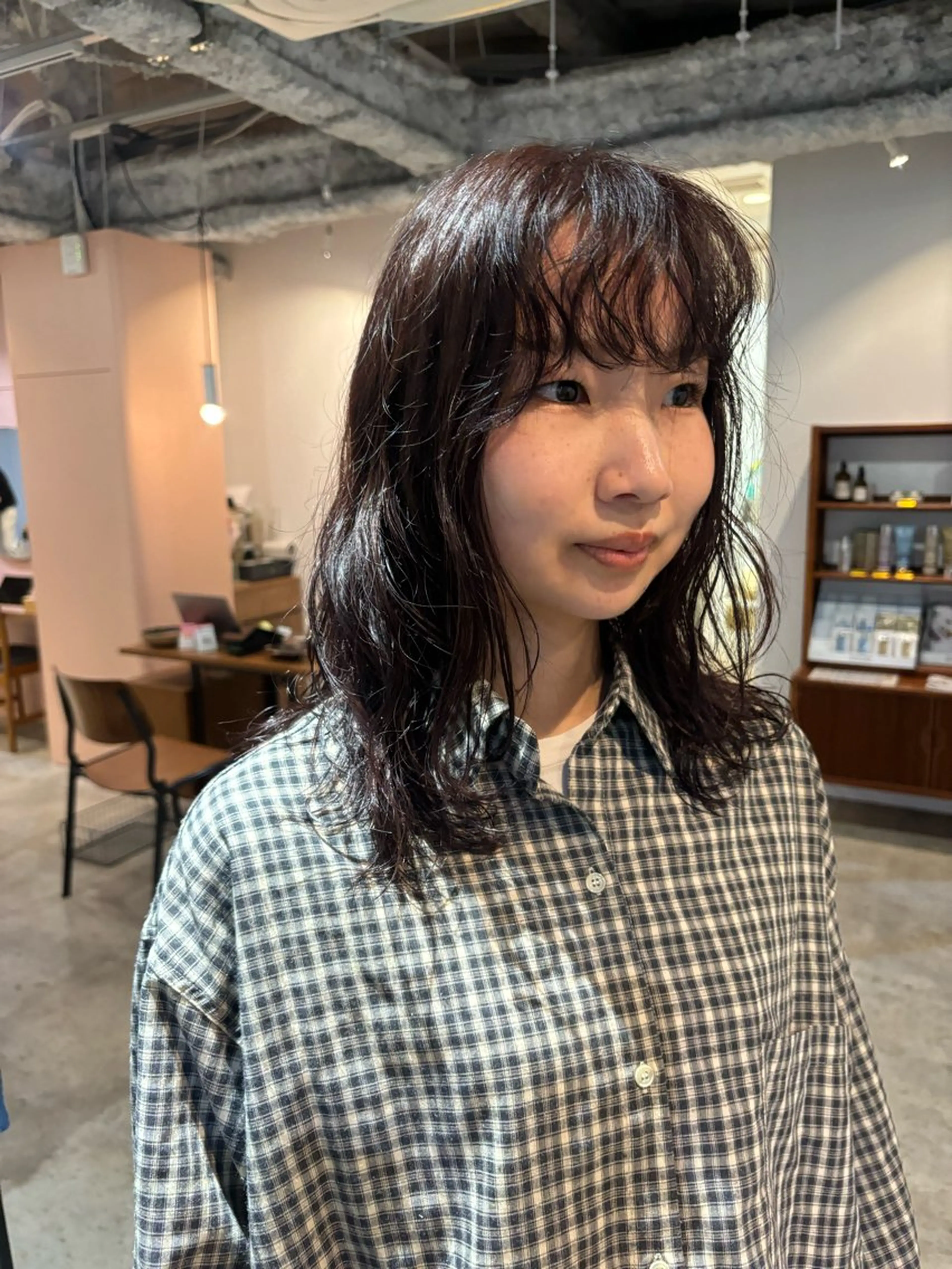 セミロング カラー パーマ カット ヘアカラー パーマ Hayashi Shioriのヘアスタイル