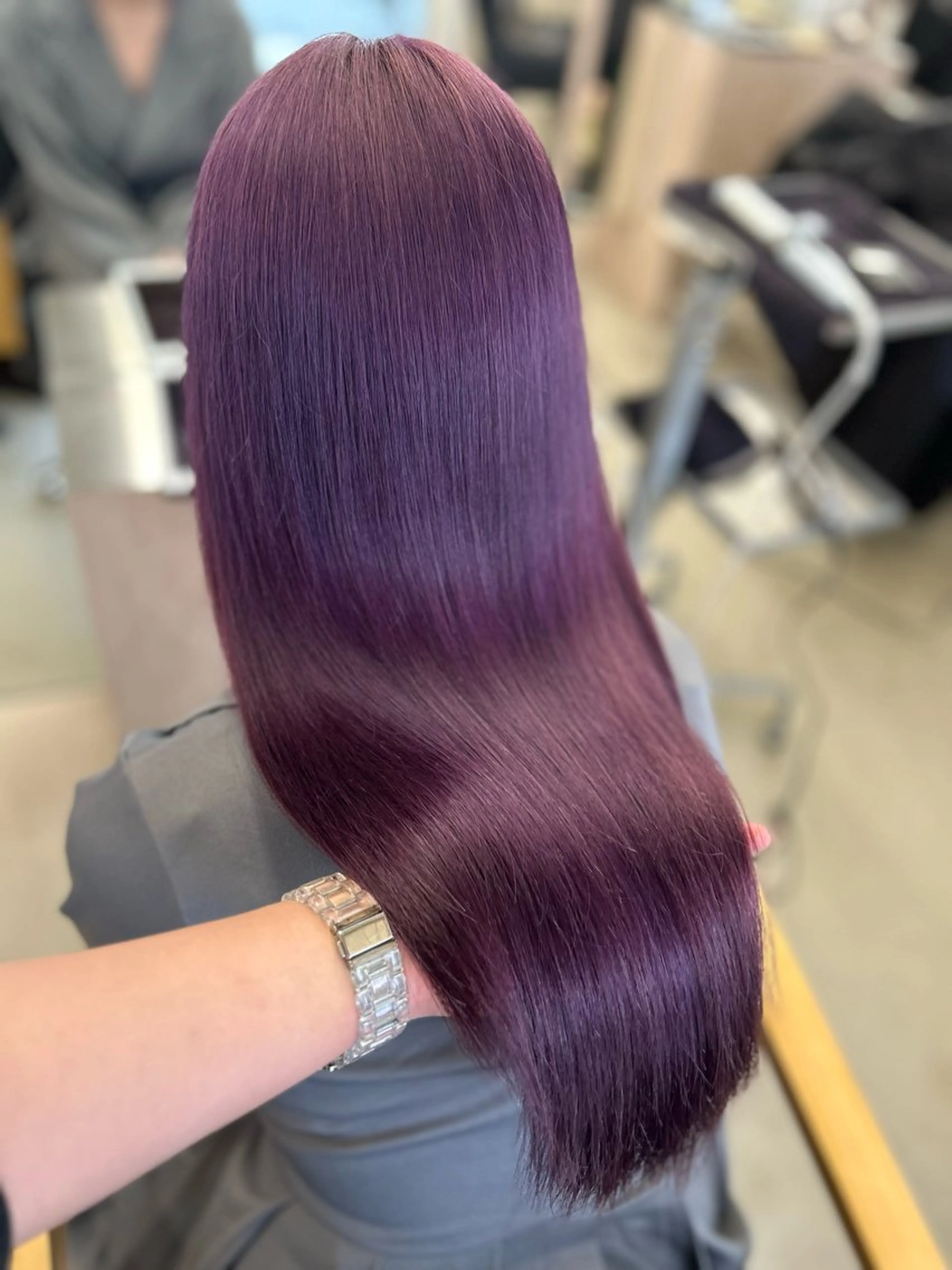 ロング カラー パープルカラー noa  🦋 ブリーチ/暖色のヘアスタイル