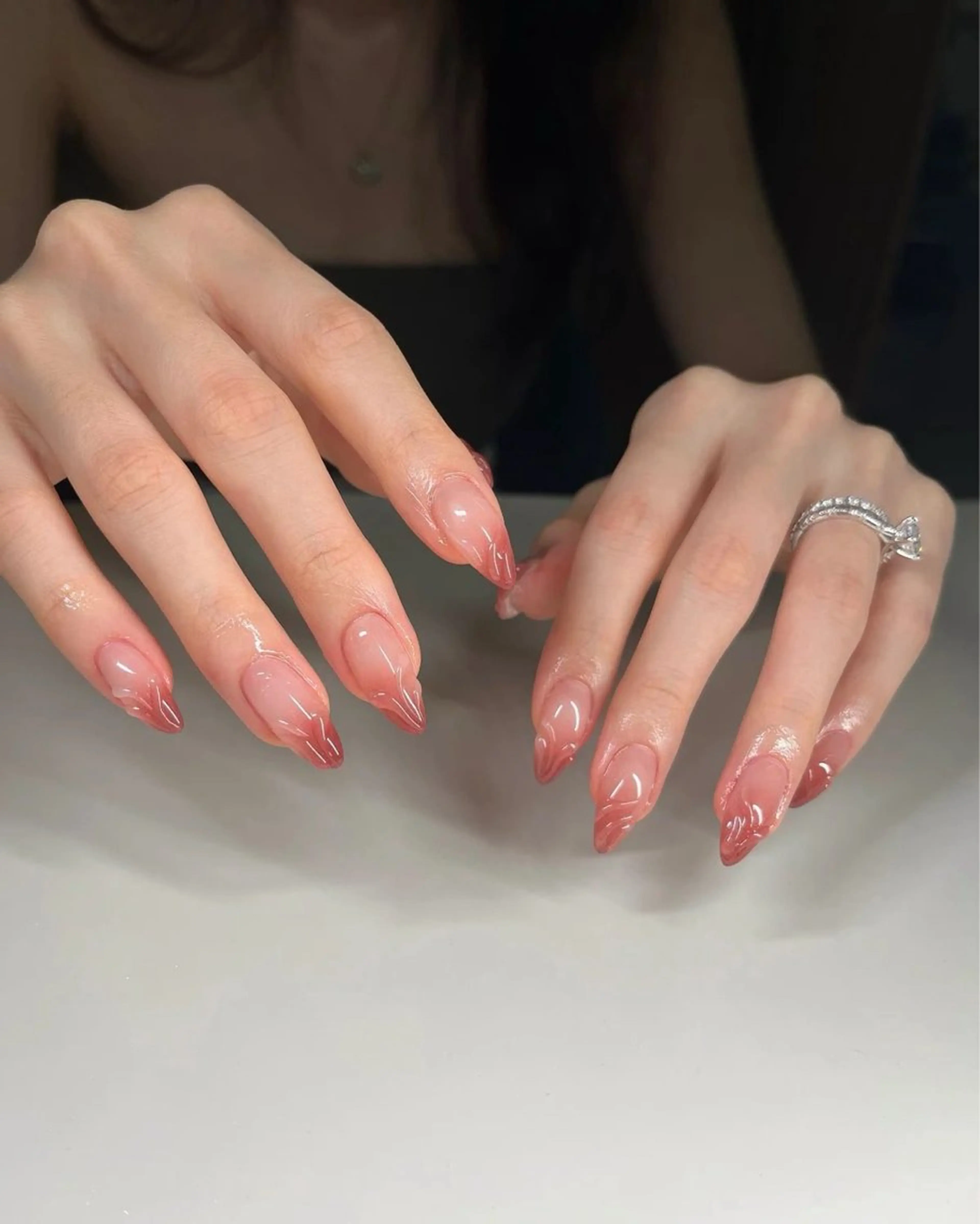 ネイル フレンチネイル ジェルネイル 韓国ネイル ニュアンスネイル ピンク n2 nail daikokuchoのネイルデザイン