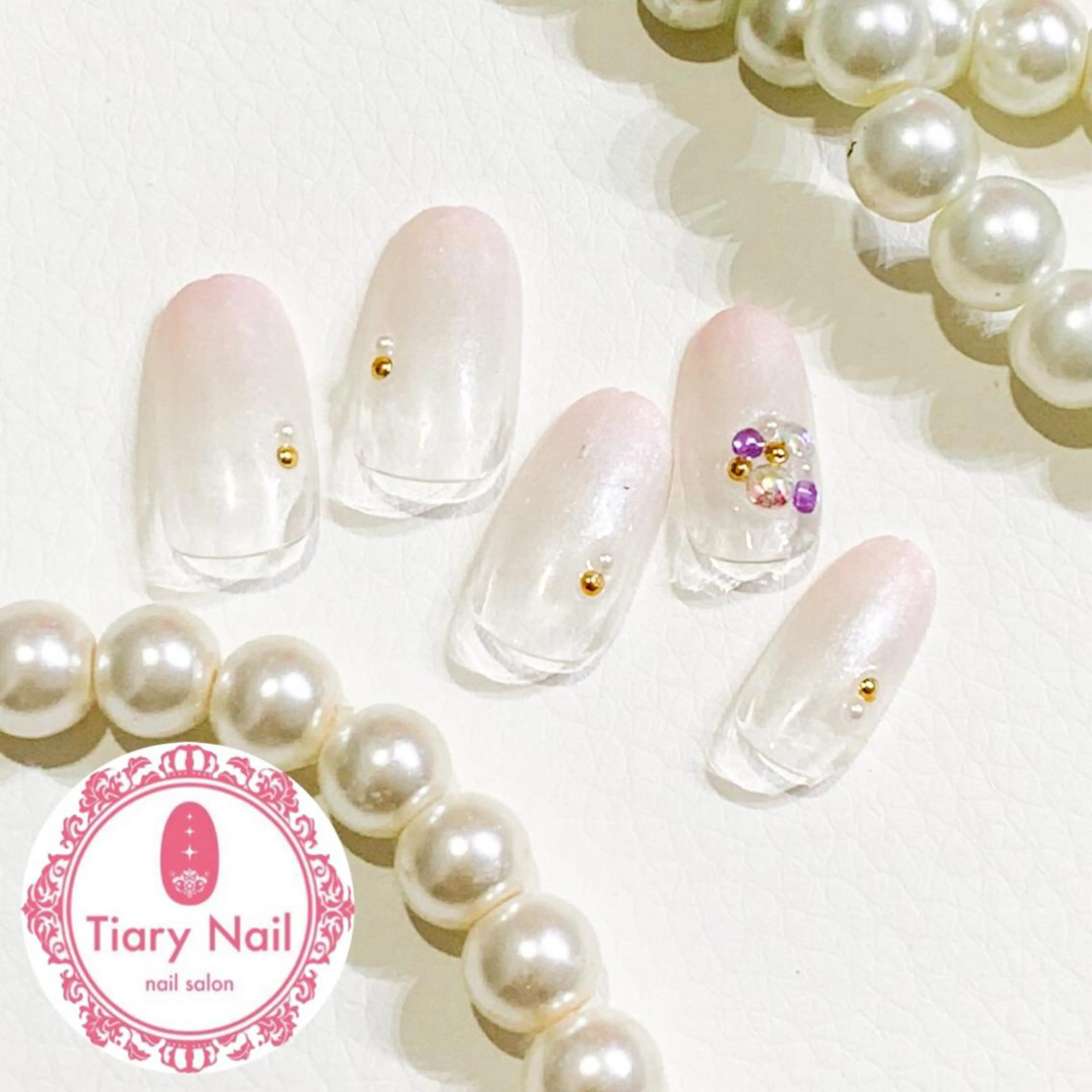 ネイル 桜ネイル 長さ出し スカルプネイル 💗🪽Tiary Nail🪽💗のネイルデザイン