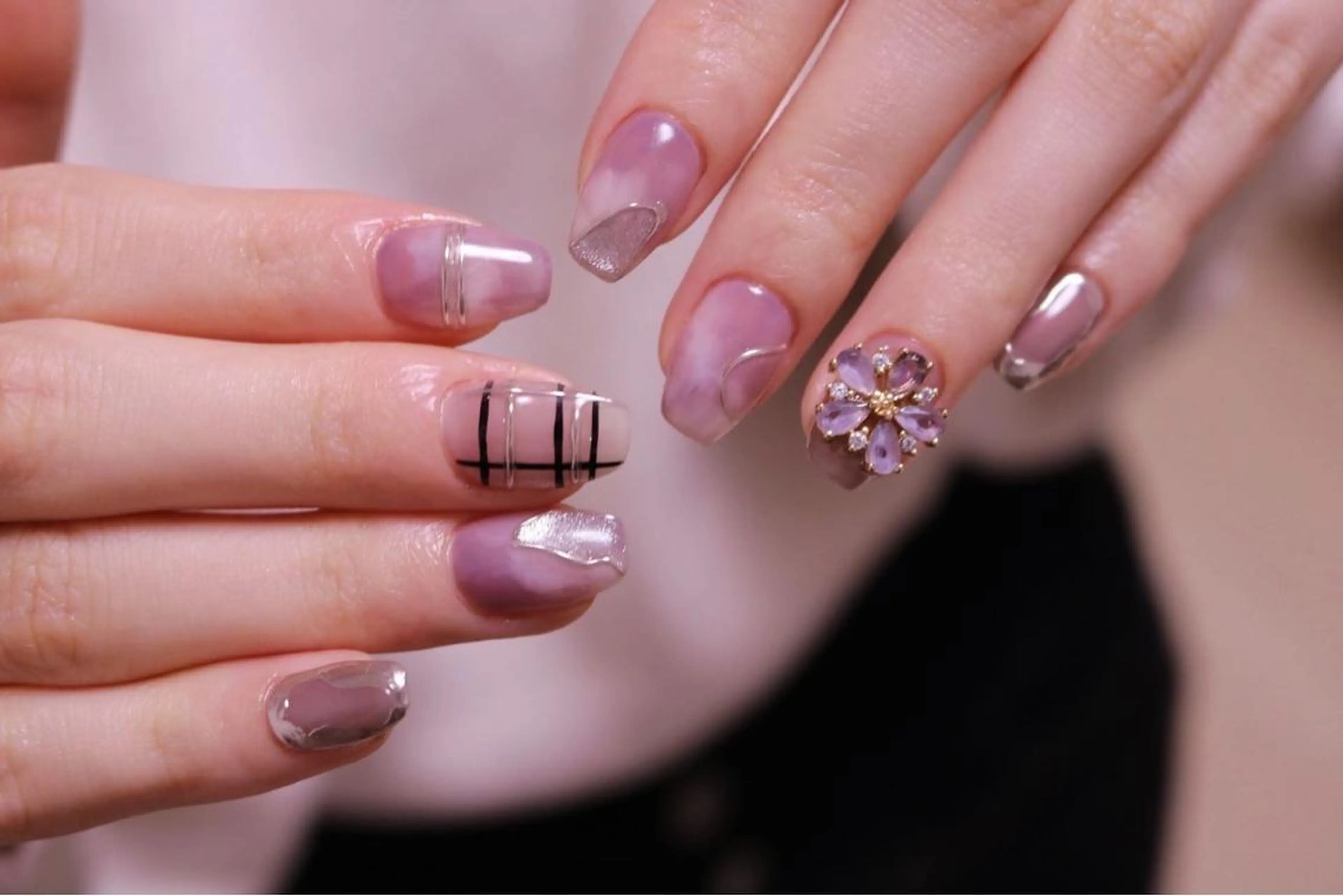 ネイル 長さ出し ジェルネイル 韓国ネイル 持ち込み ニュアンスネイル ハンドネイル MH Nailのネイルデザイン