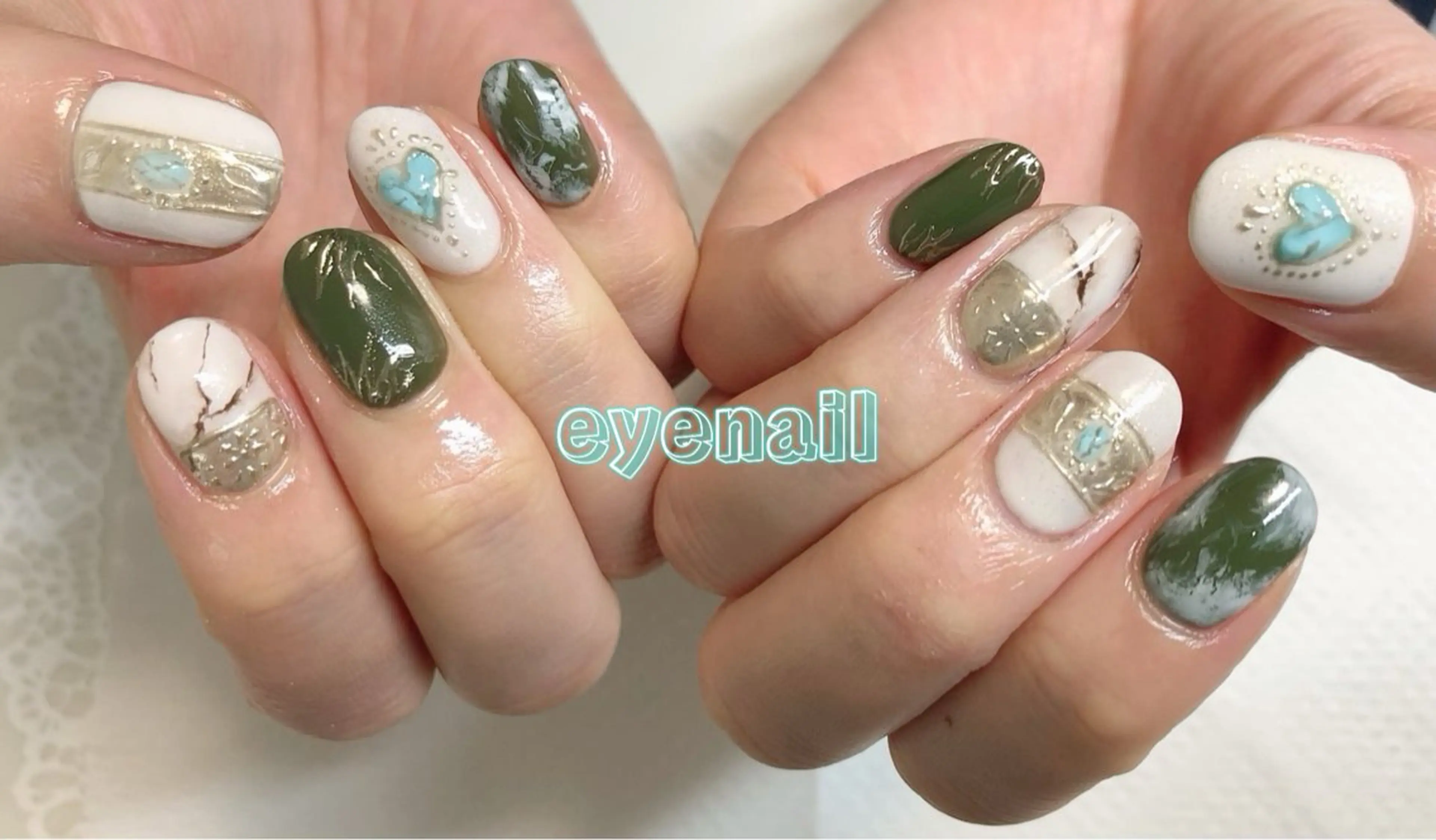 ネイル アートネイル 大理石ネイル(マーブル) 持ち込み ハンドネイル Eye nailのネイルデザイン