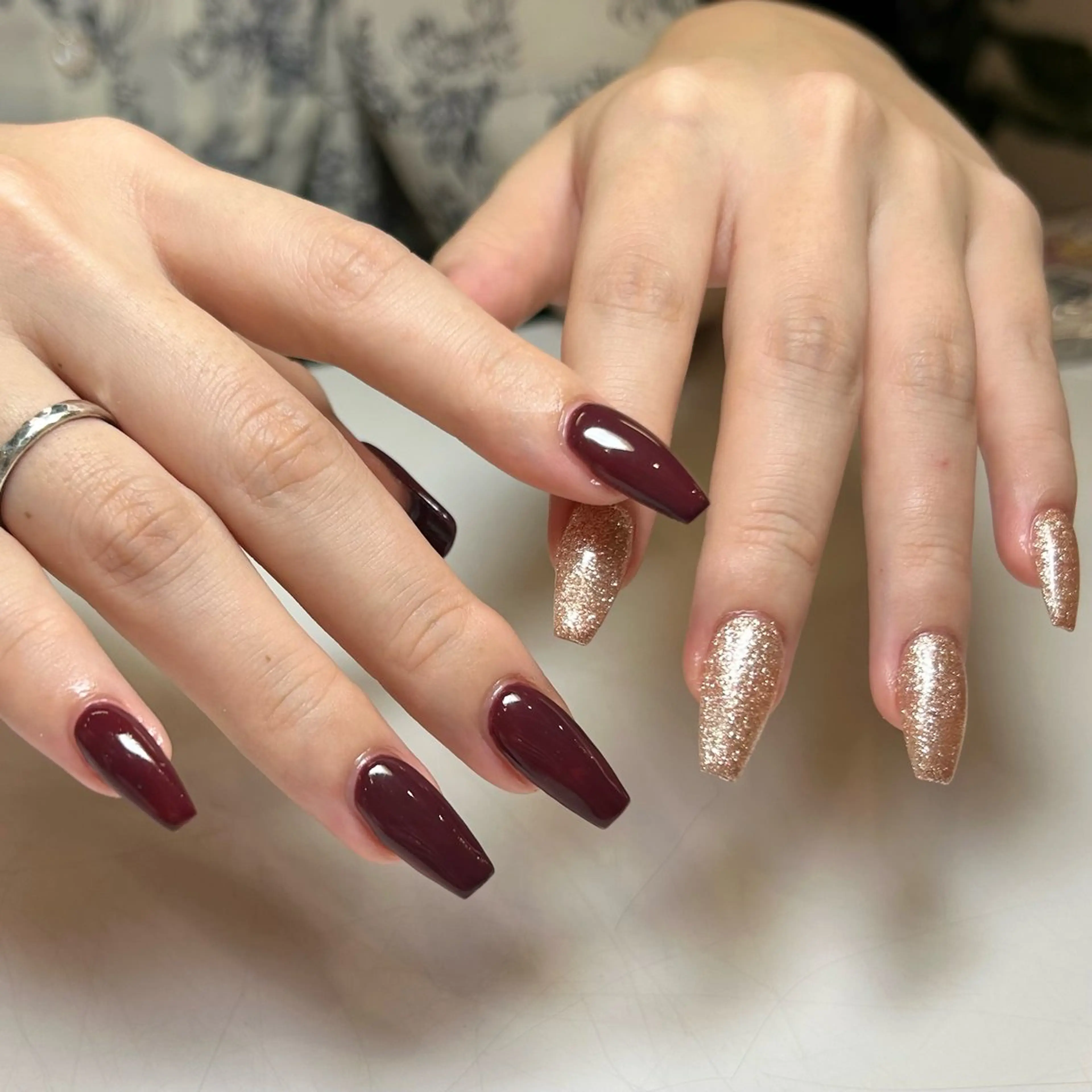 ネイル ワンカラーネイル ten nail salon　かえでのネイルデザイン
