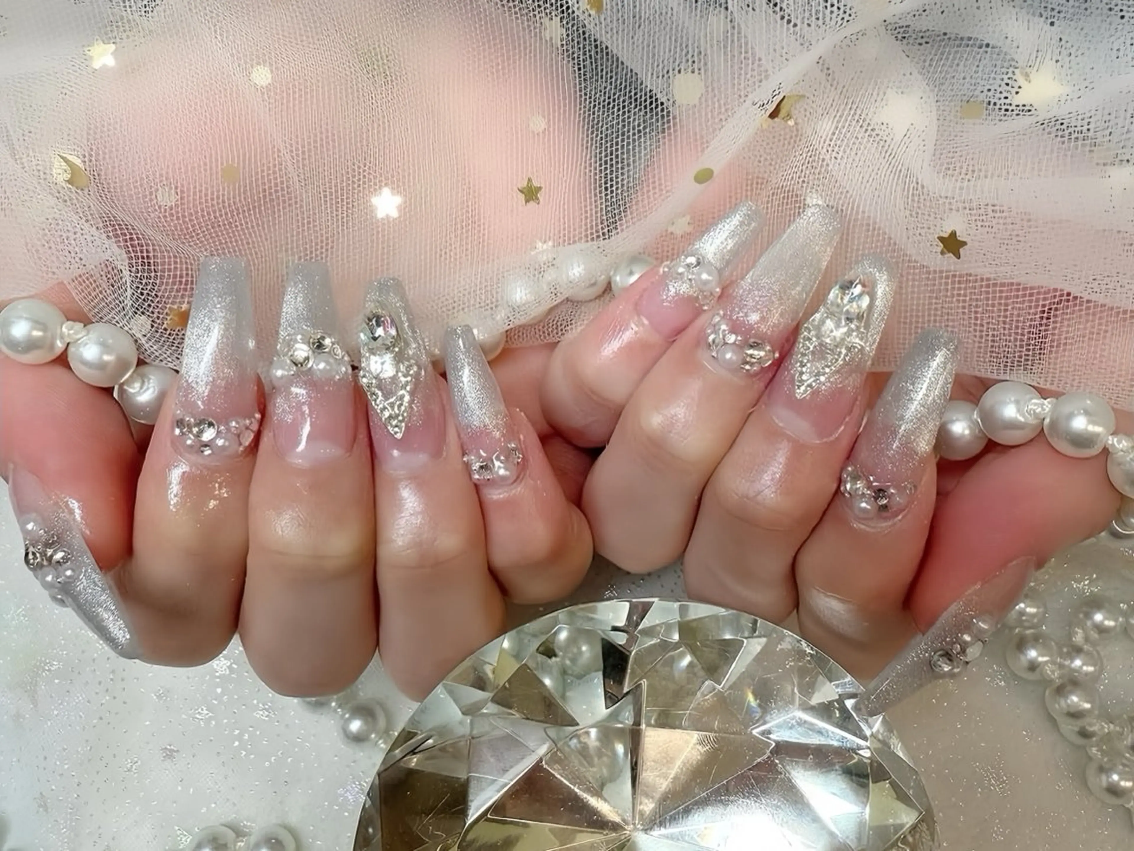 ネイル アートネイル ロングネイル スカルプネイル ネイルチップ ハンドネイル Rin Nail 新大久保店のネイルデザイン