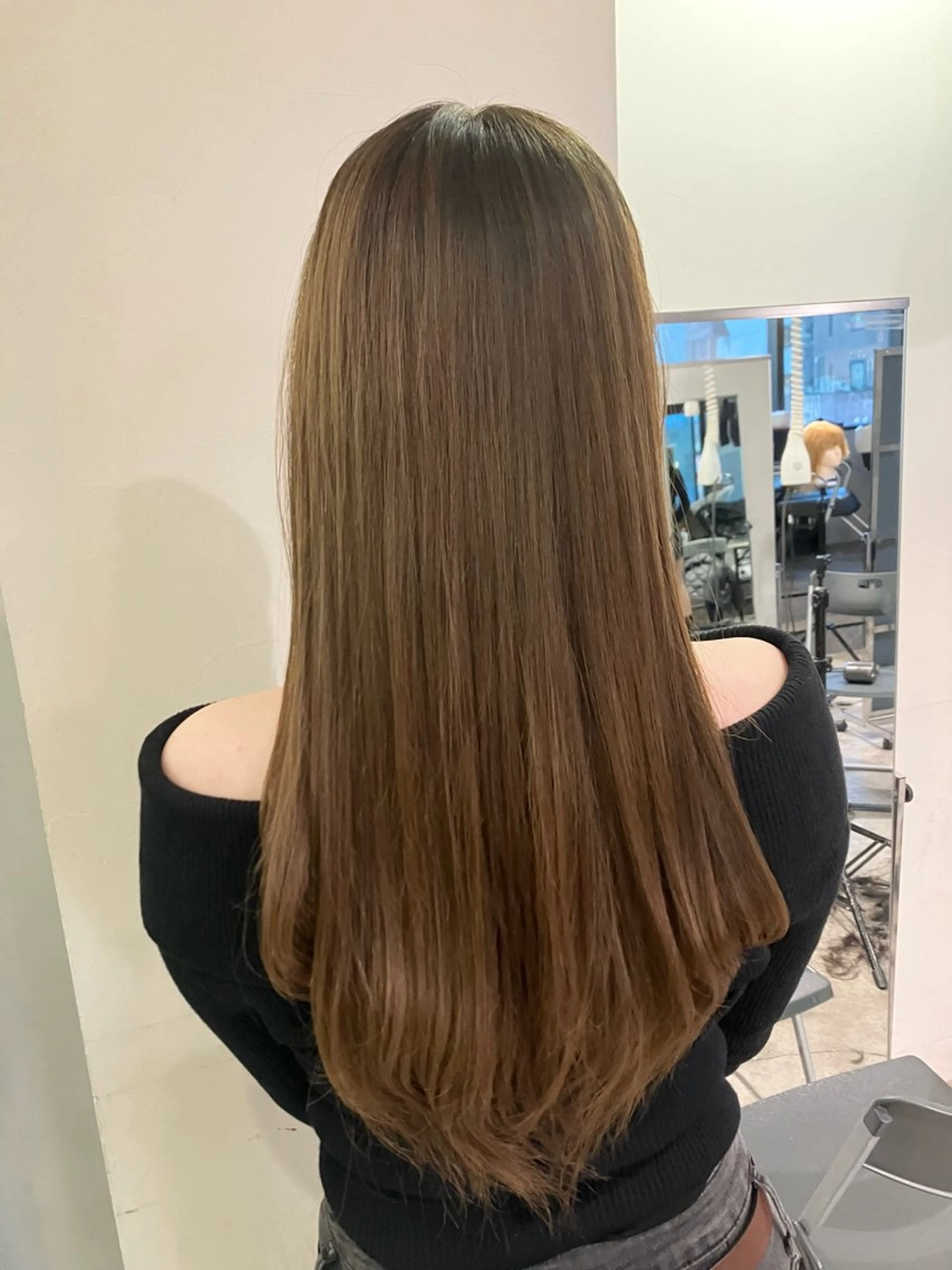 ロング カラー ベージュカラー オリーブベージュ 髪質改善 ウルフ・ハイレイヤー 🌟ナカノ・ユウヤのヘアスタイル