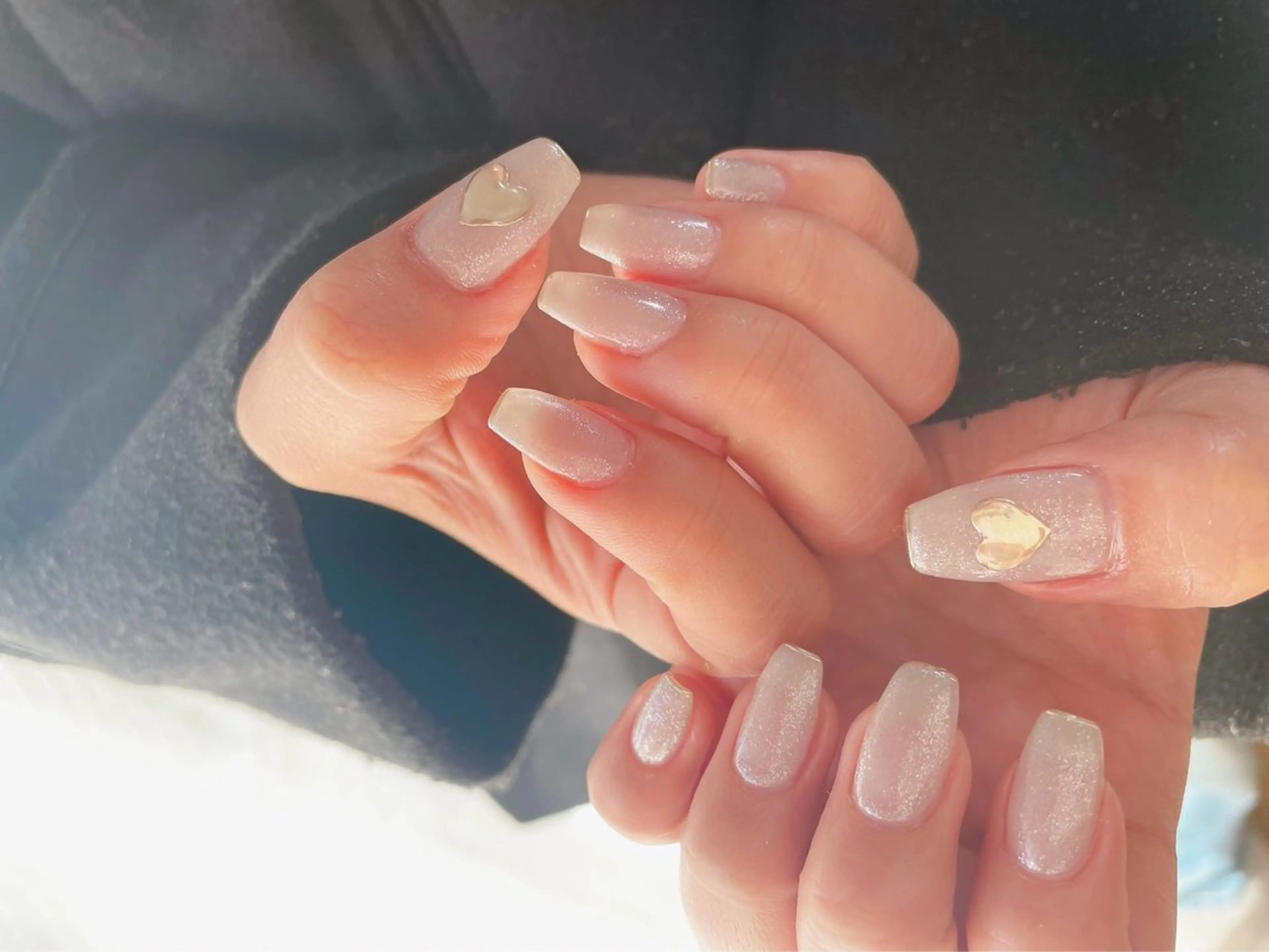 ネイル ジェルネイル ハート 韓国ネイル ラメ(グリッター) メンズネイル kiki nail たまプラーザのネイルデザイン