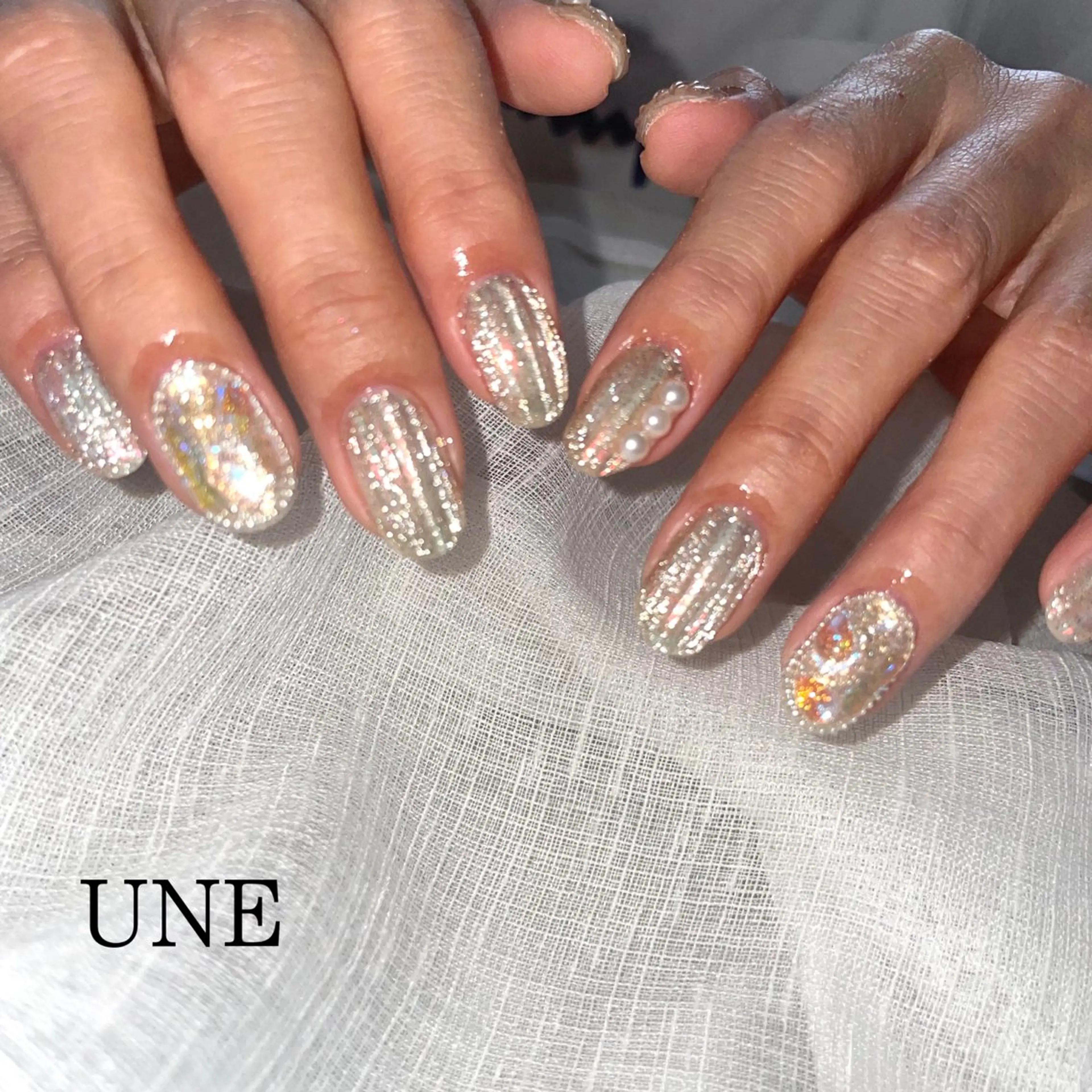 ネイル フラッシュネイル マグネットネイル UNE.【ユヌ】 Jr.NANAのネイルデザイン
