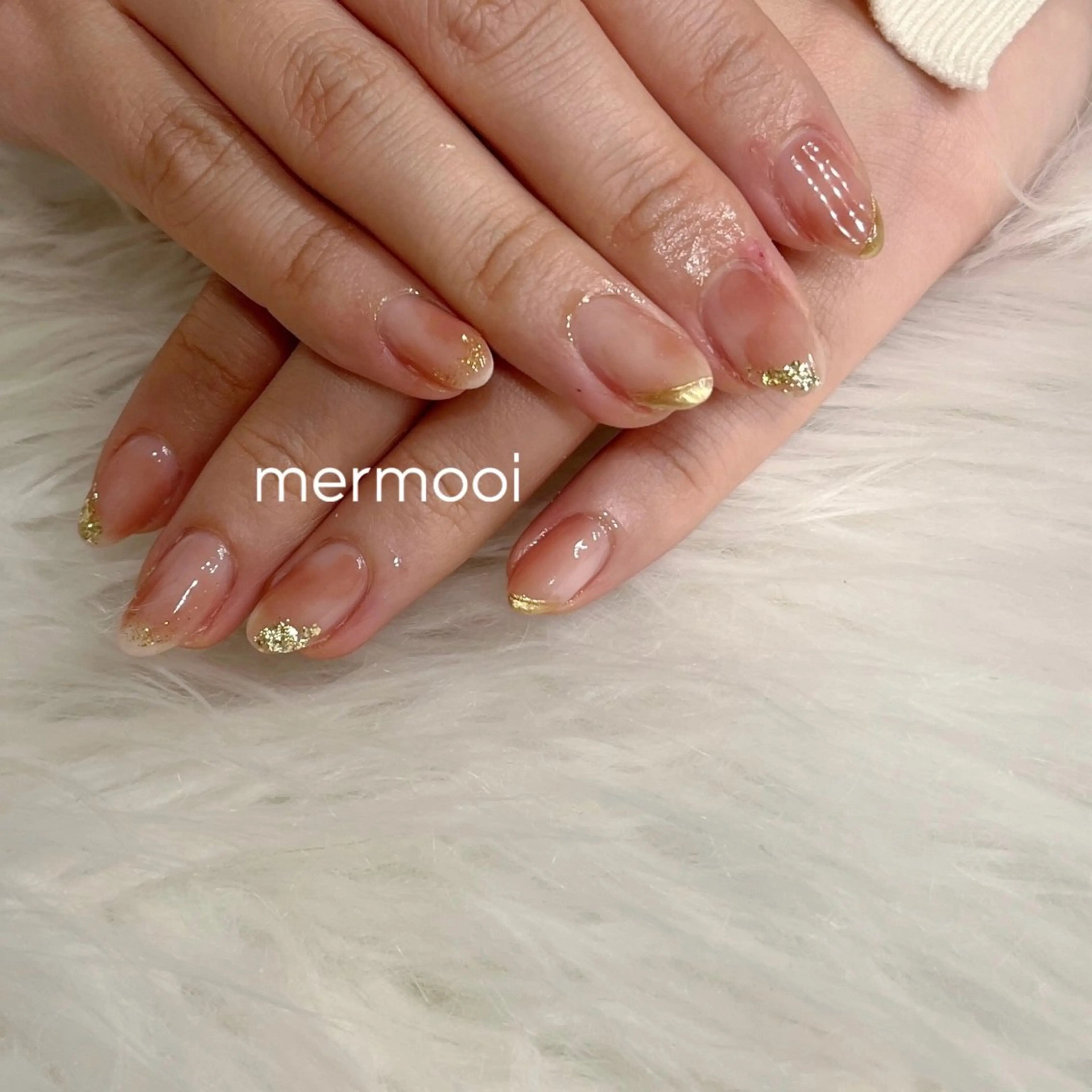 ネイル 韓国ネイル ミラーネイル ニュアンスネイル melumooi nailのネイルデザイン