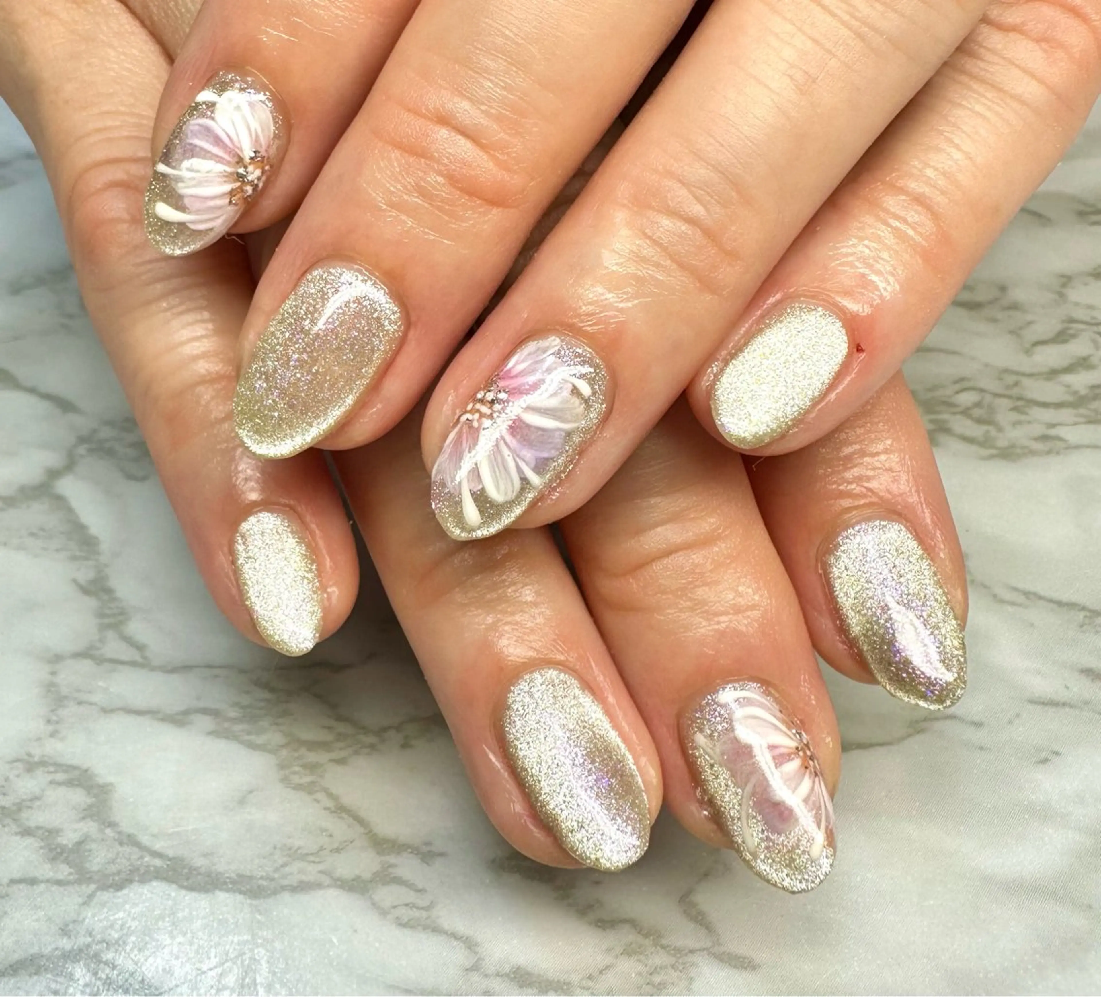 ネイル アートネイル オーロラネイル マグネットネイル ニュアンスネイル 夏ネイル M.N_ nailのネイルデザイン