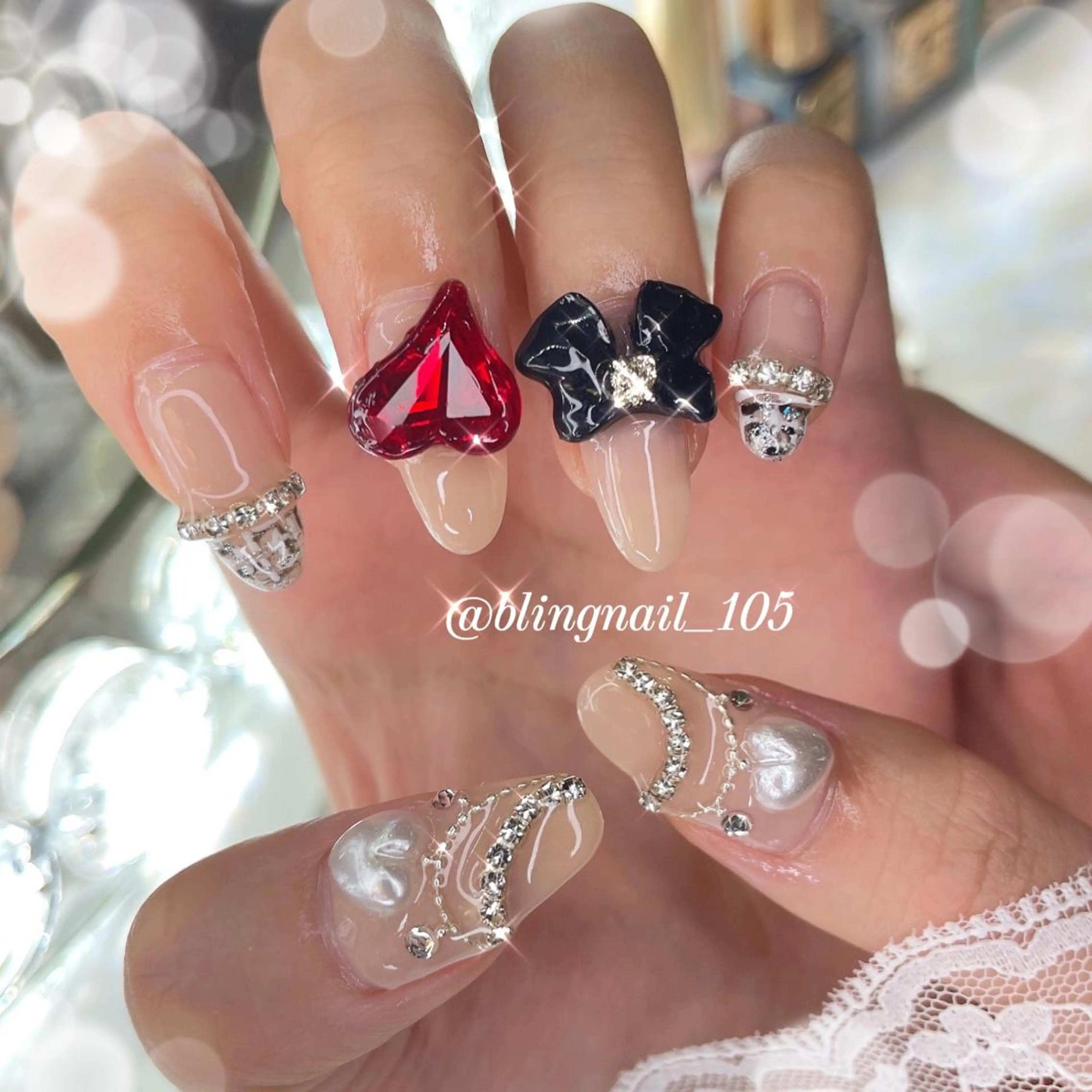 ネイル 23時まで❤︎韓国、 ワンホンネイルのネイルデザイン