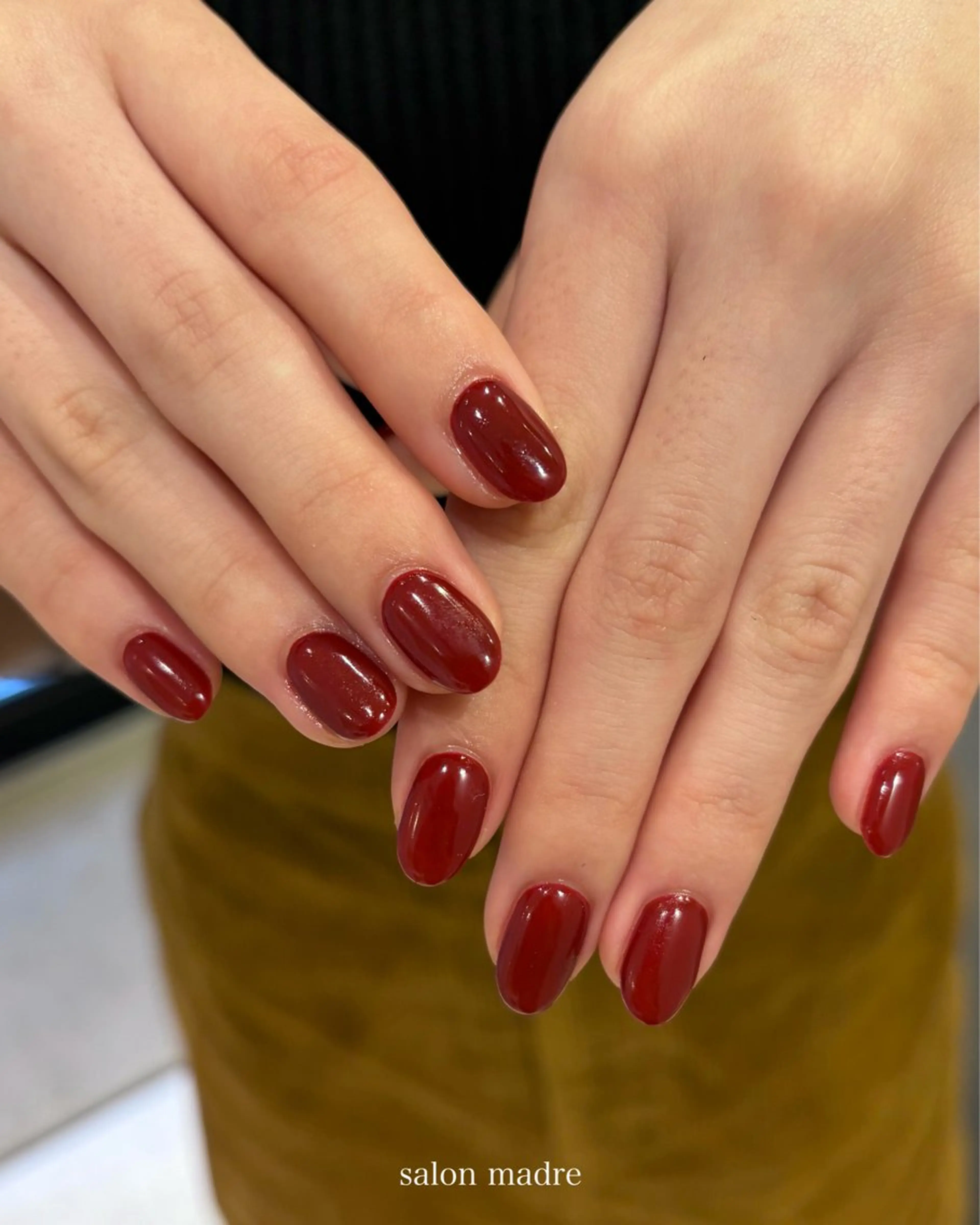 ネイル ボルドー ワンカラーネイル salon madre Sakiのネイルデザイン
