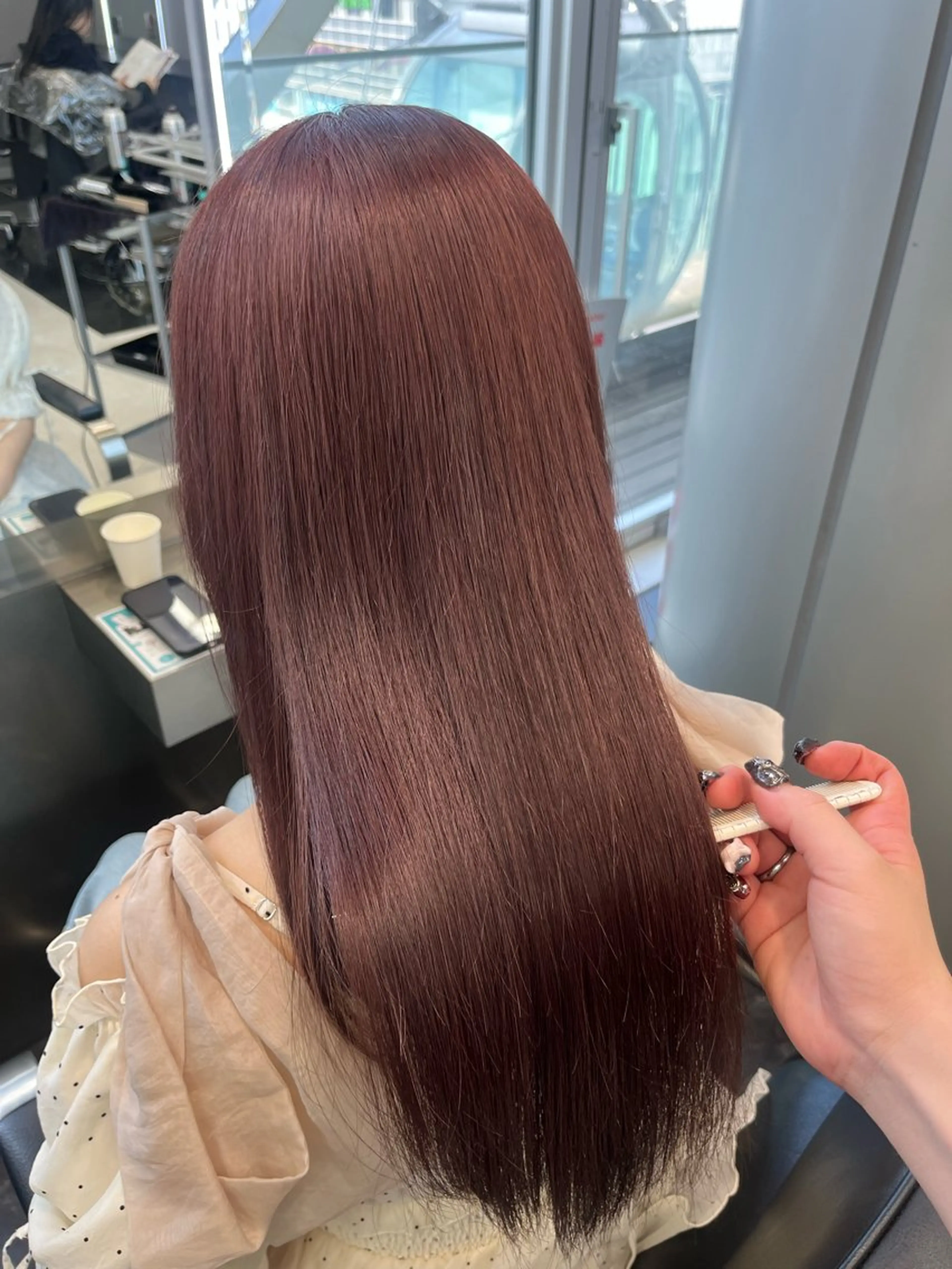 セミロング カラー ヘアアレンジ ヘアカラー トリートメント ヘアセット ハイトーン/透明感 髪質改善/rinaのヘアスタイル