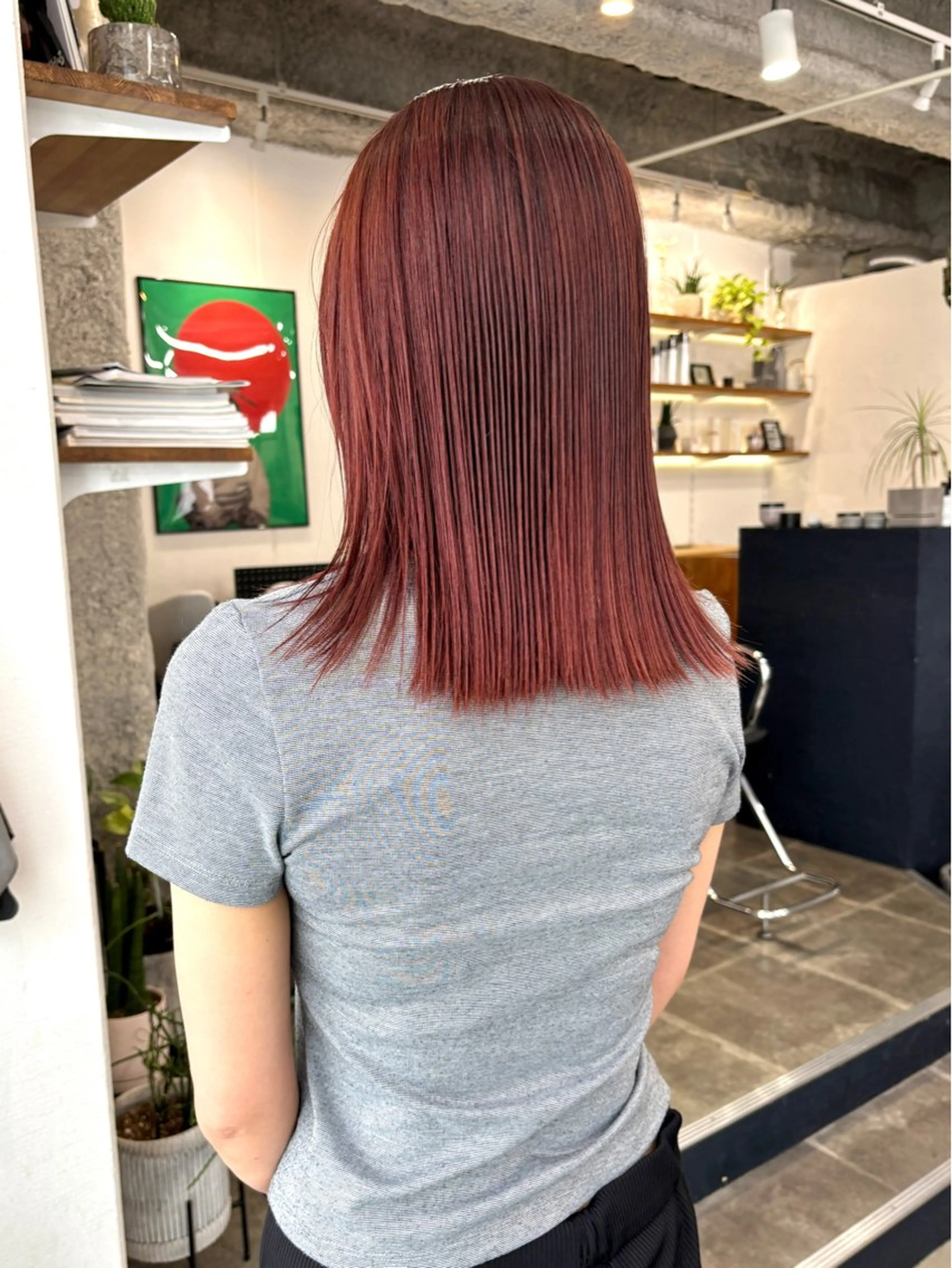 セミロング カラー ブリーチ ブラウンカラー カシス 透明感カラー ラベンダーカラー 暖色カラー/天神/ ヘイマサクラのヘアスタイル