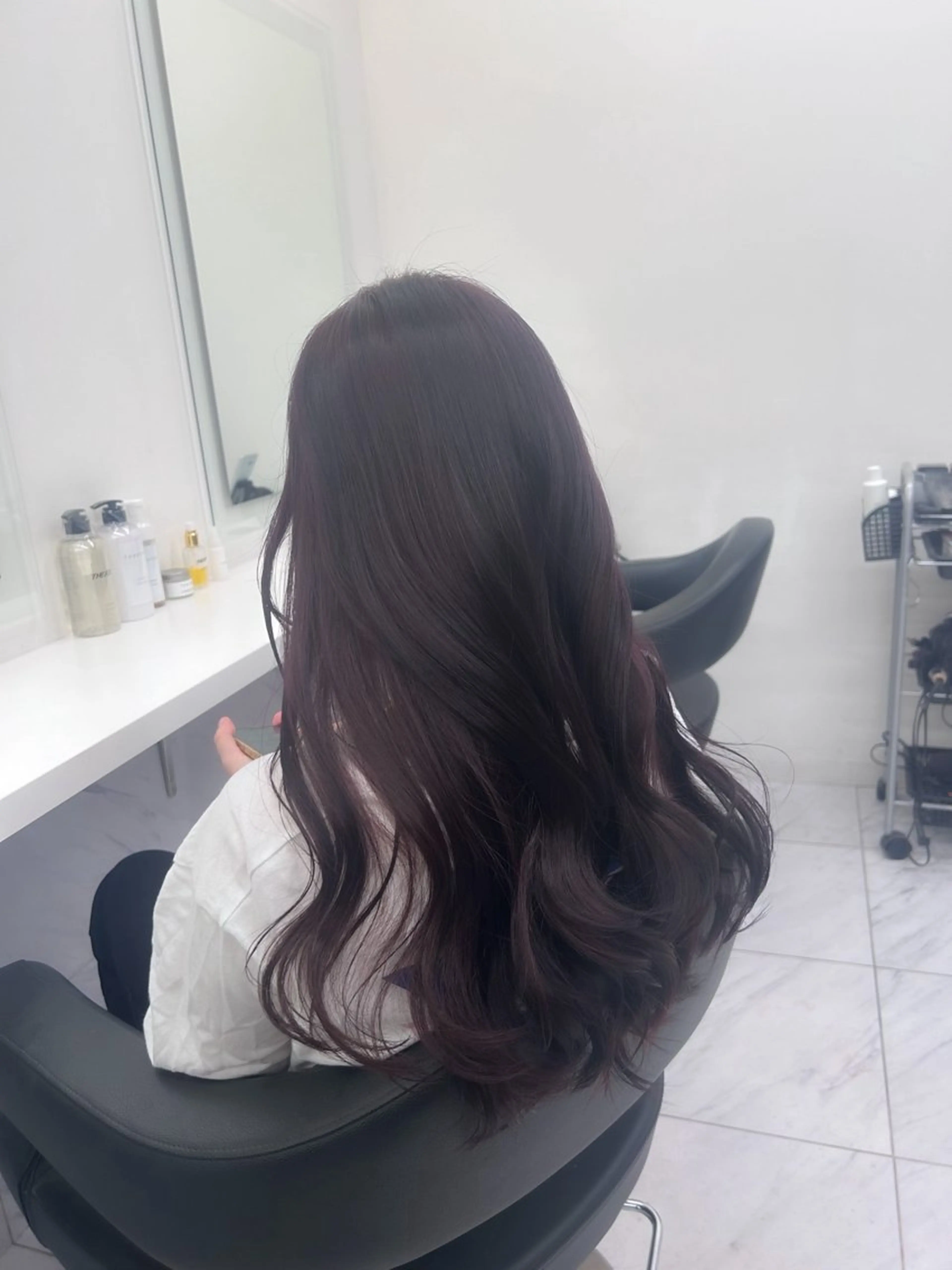 ロング カラー パーマ ヘアアレンジ メンズ キッズ ブリーチなしカラー/ ブラウン/レイヤーのヘアスタイル