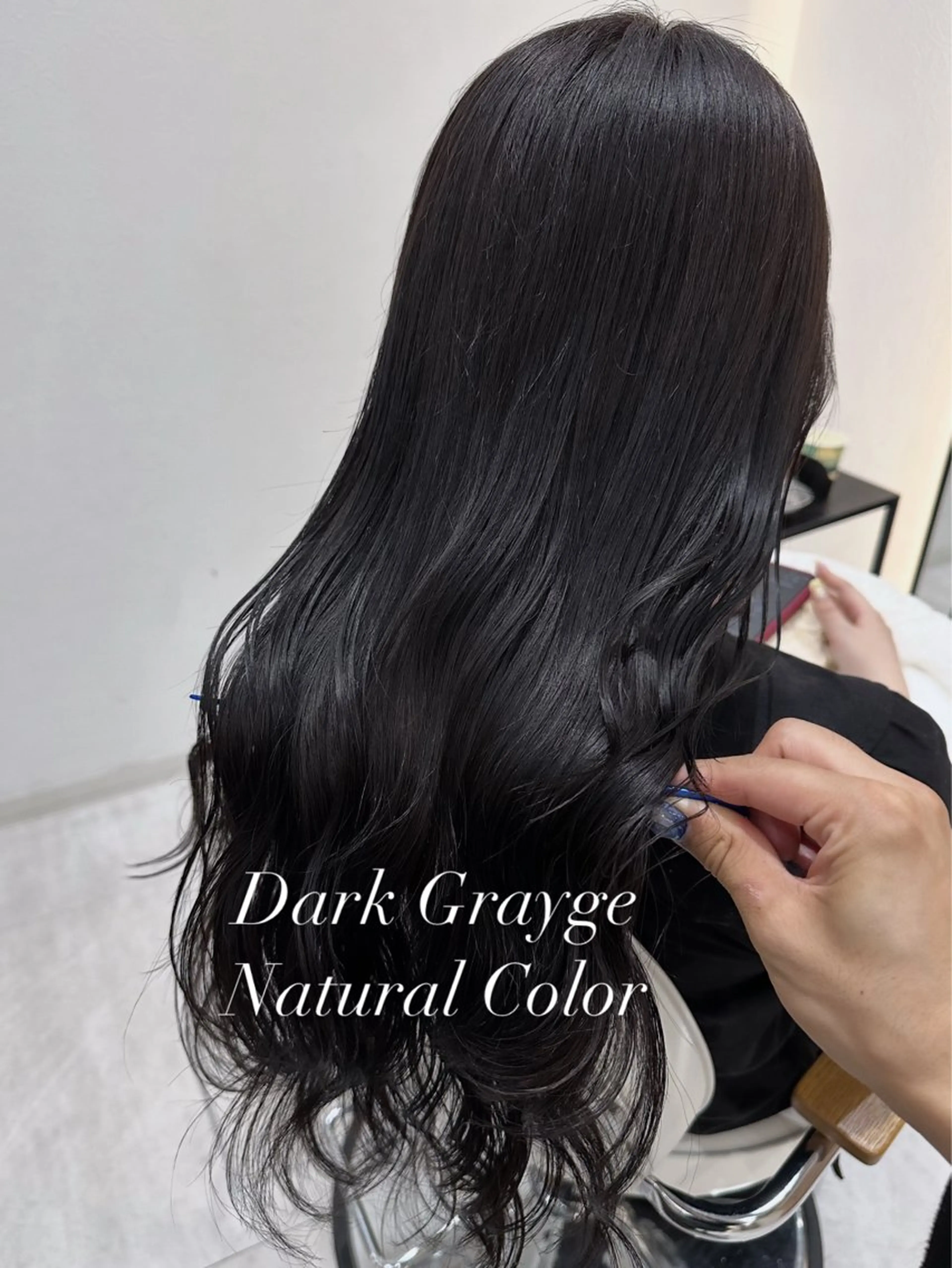 ロング カラー 赤み消し/オリーブ カーキ/福田れんのヘアスタイル