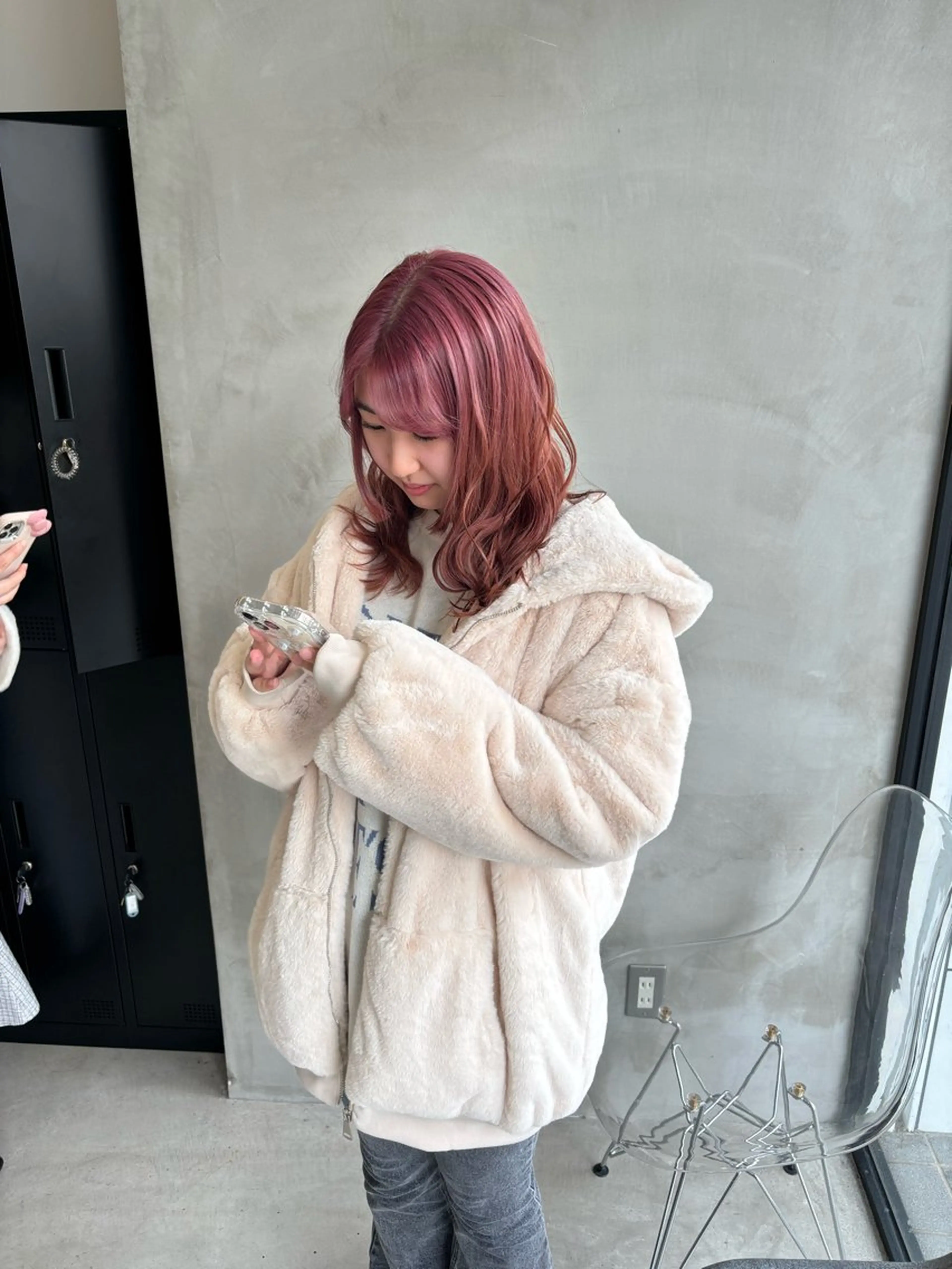 セミロング カラー バレイヤージュ ブリーチ ケアブリーチ ダブルカラー イヤリングカラー 長谷川 湧のヘアスタイル