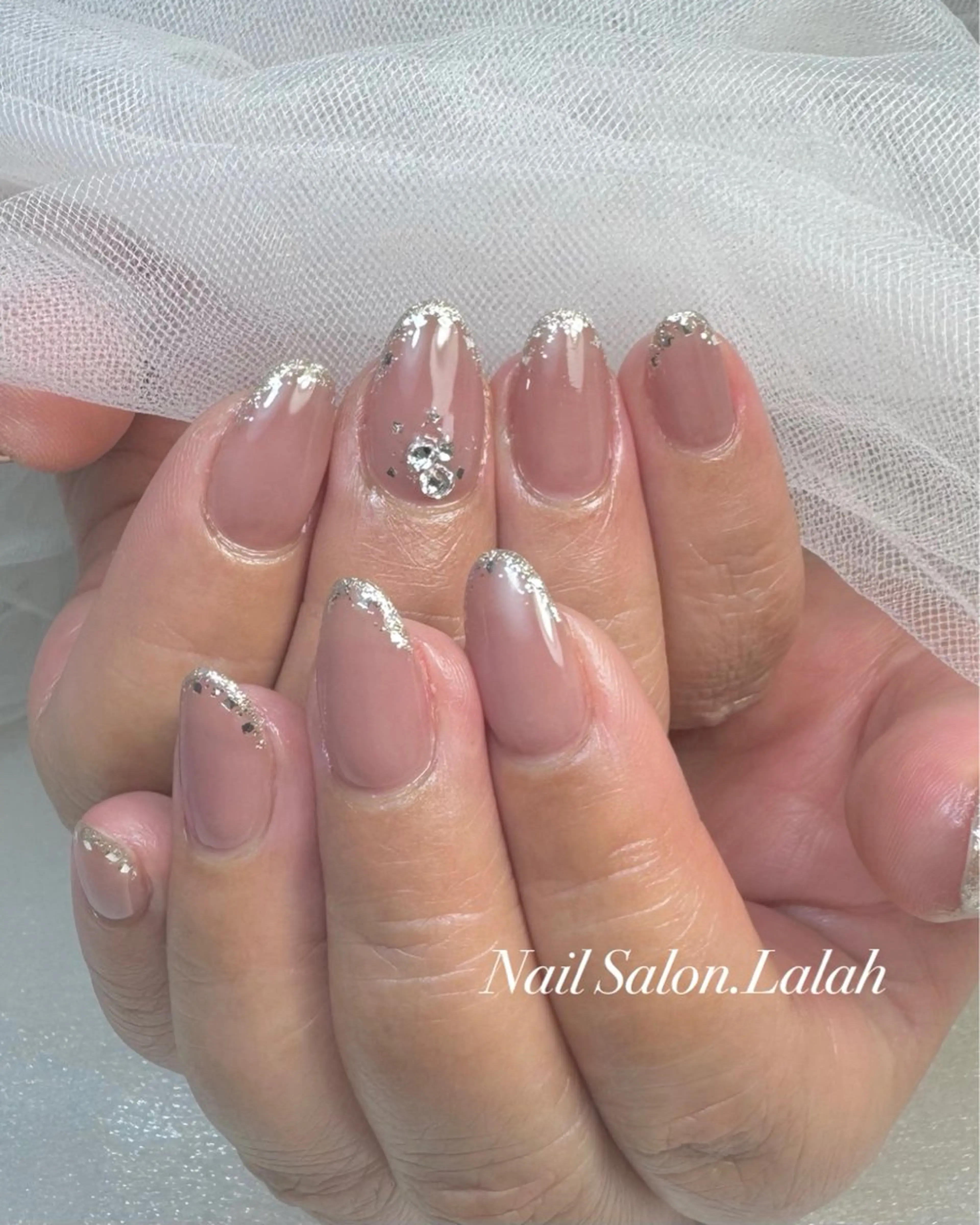 ネイル フレンチネイル ラメ(グリッター) Nail Salon .Lalahのネイルデザイン