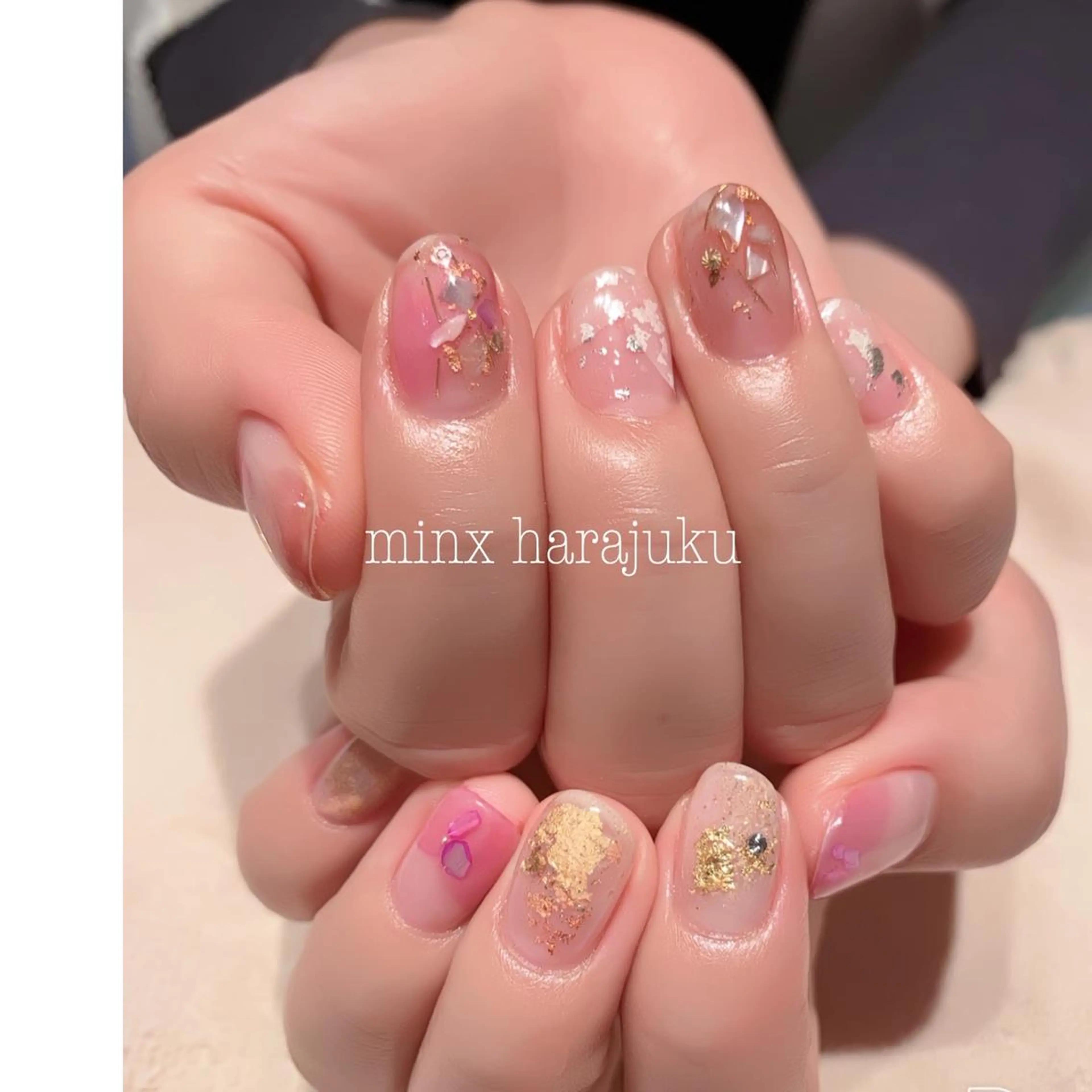 ネイル ニュアンスネイル ハンドネイル ミンクス ネイル  原宿のネイルデザイン