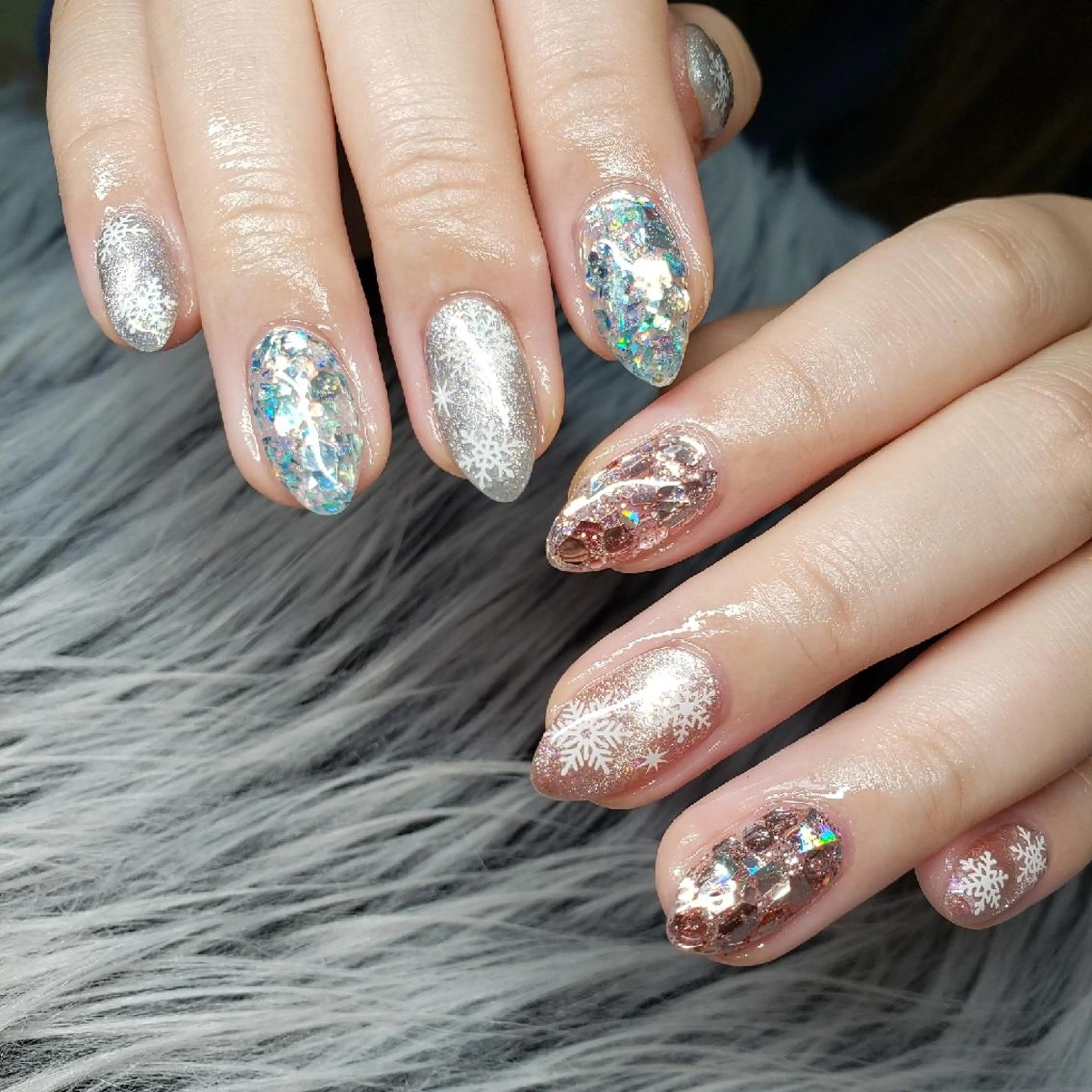 ネイル キラキラネイル マグネットネイル 冬ネイル Nail salon Coco【溝の口駅】のネイルデザイン