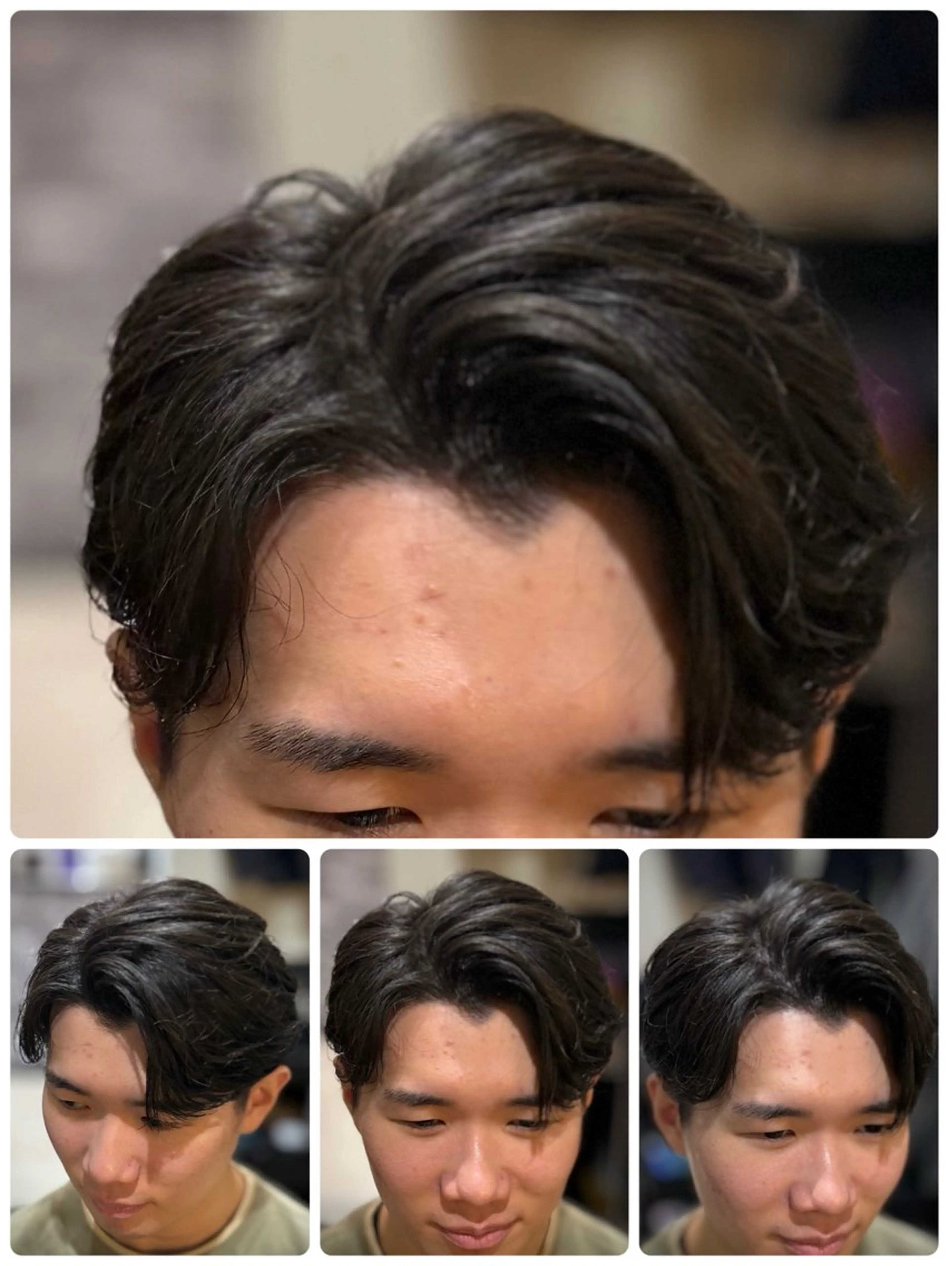 ミディアム 外国人風カラー 縮毛矯正 ガンバレ原田 航海のヘアスタイル