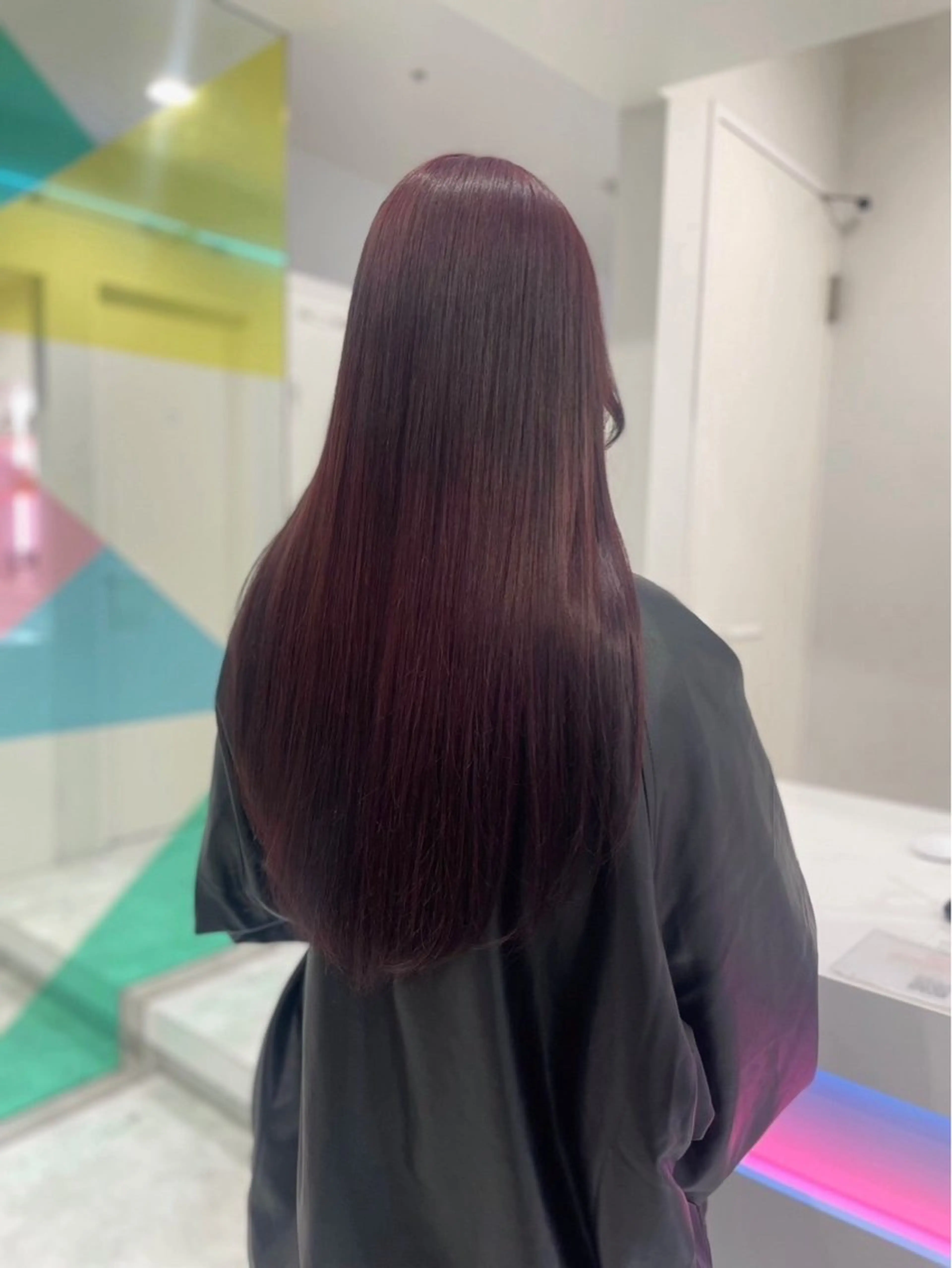 ロング カラー ヘアアレンジ 暗髪うる艶ヘア🫧 yumi🐈‍⬛🪽のヘアスタイル