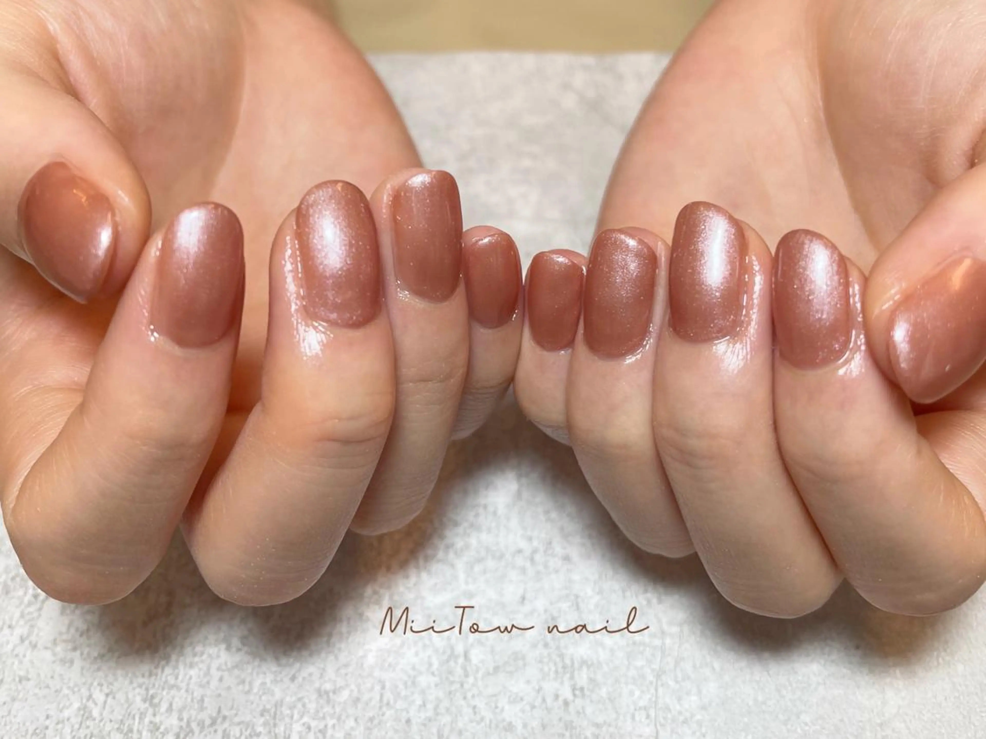 ネイル ブラウン ワンカラーネイル MiiTow nailのネイルデザイン