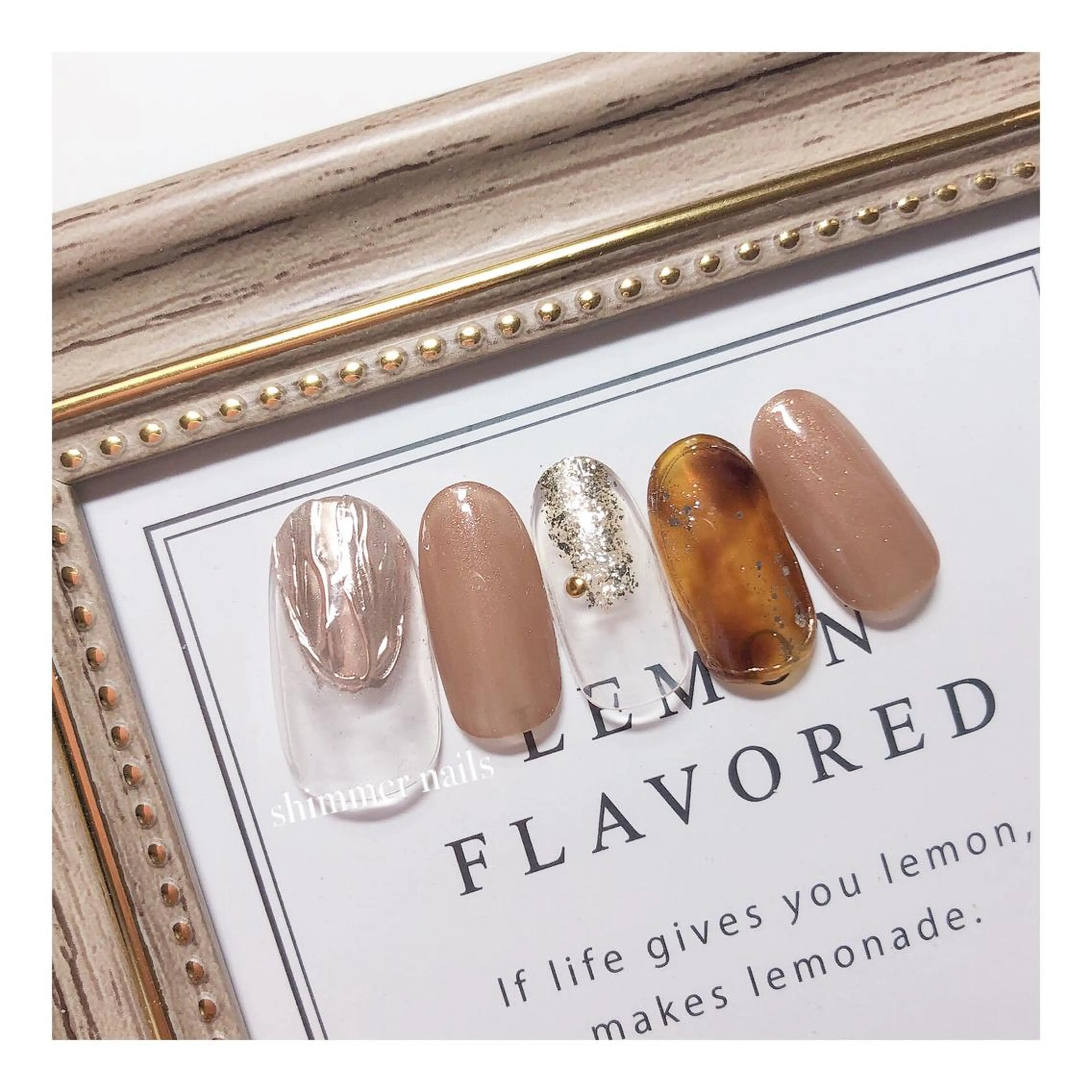 ネイル べっ甲ネイル shimmer nailsのネイルデザイン