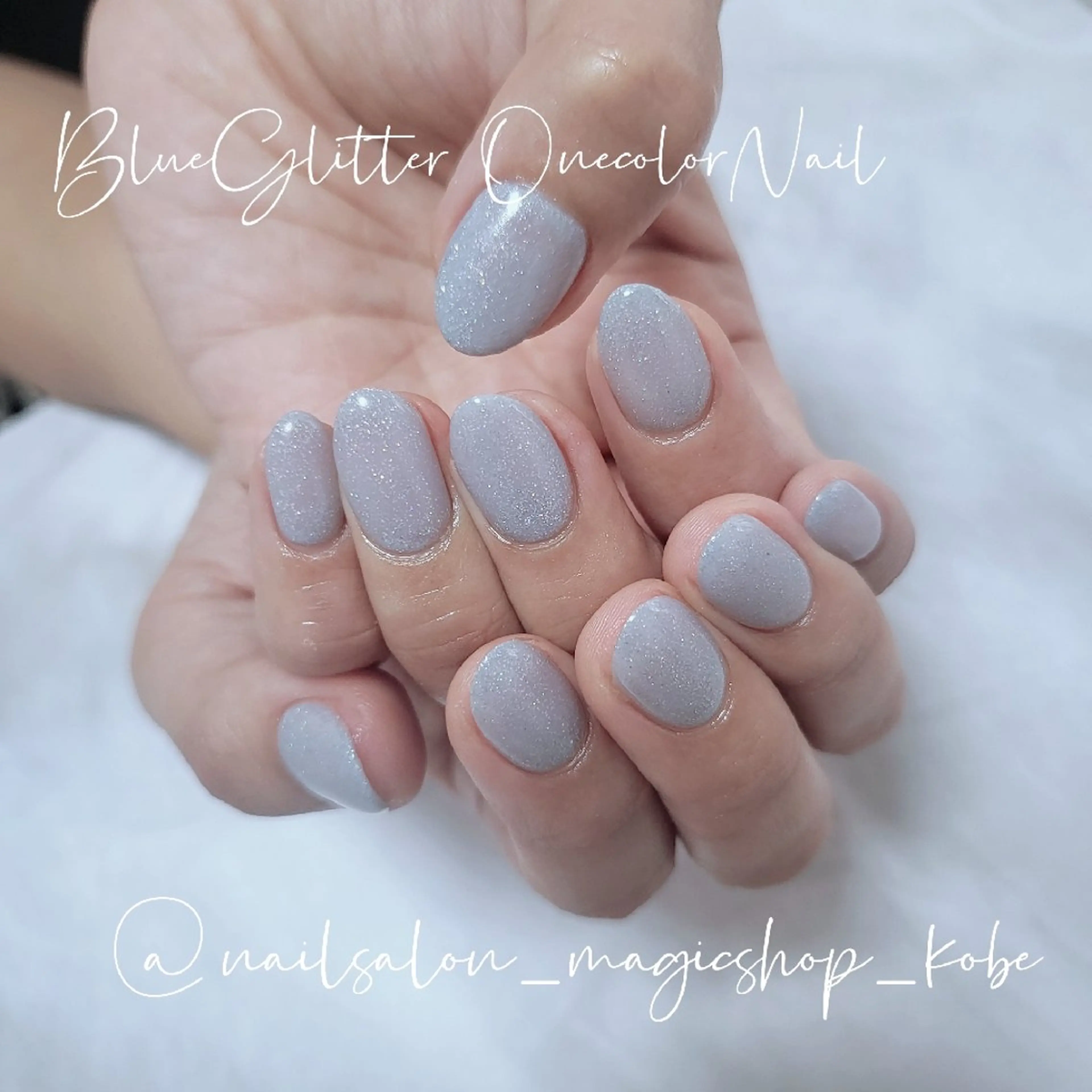 ネイル ブルー クリアネイル ジェルネイル ラメ(グリッター) ワンカラーネイル ハンドネイル Nailsalon MagicShopのネイルデザイン