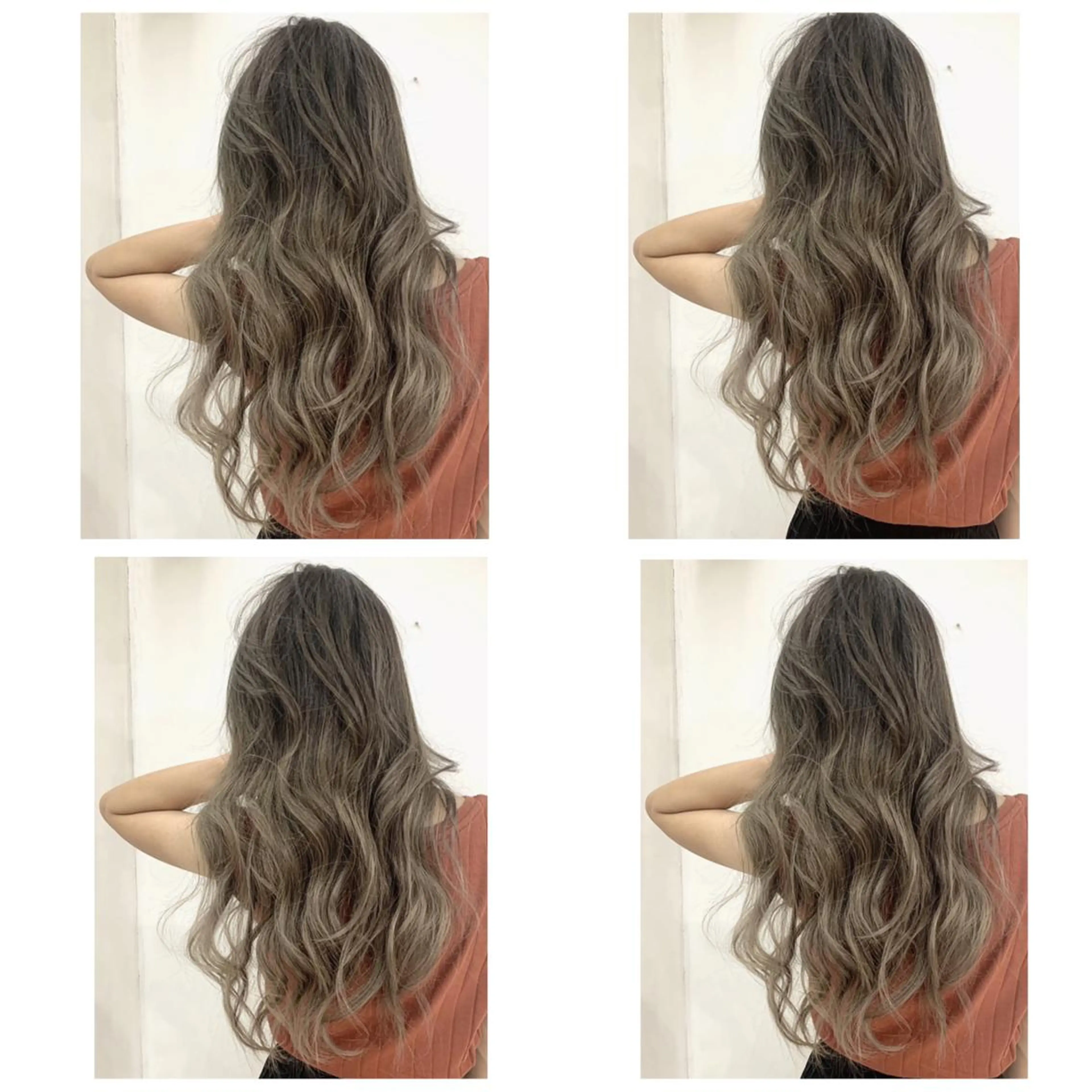 ロング カラー アッシュ バレイヤージュ ブリーチ デザインカラー グレージュ カット ヘアカラー 京都大人女性ショート 徒歩1分/秋山のヘアスタイル