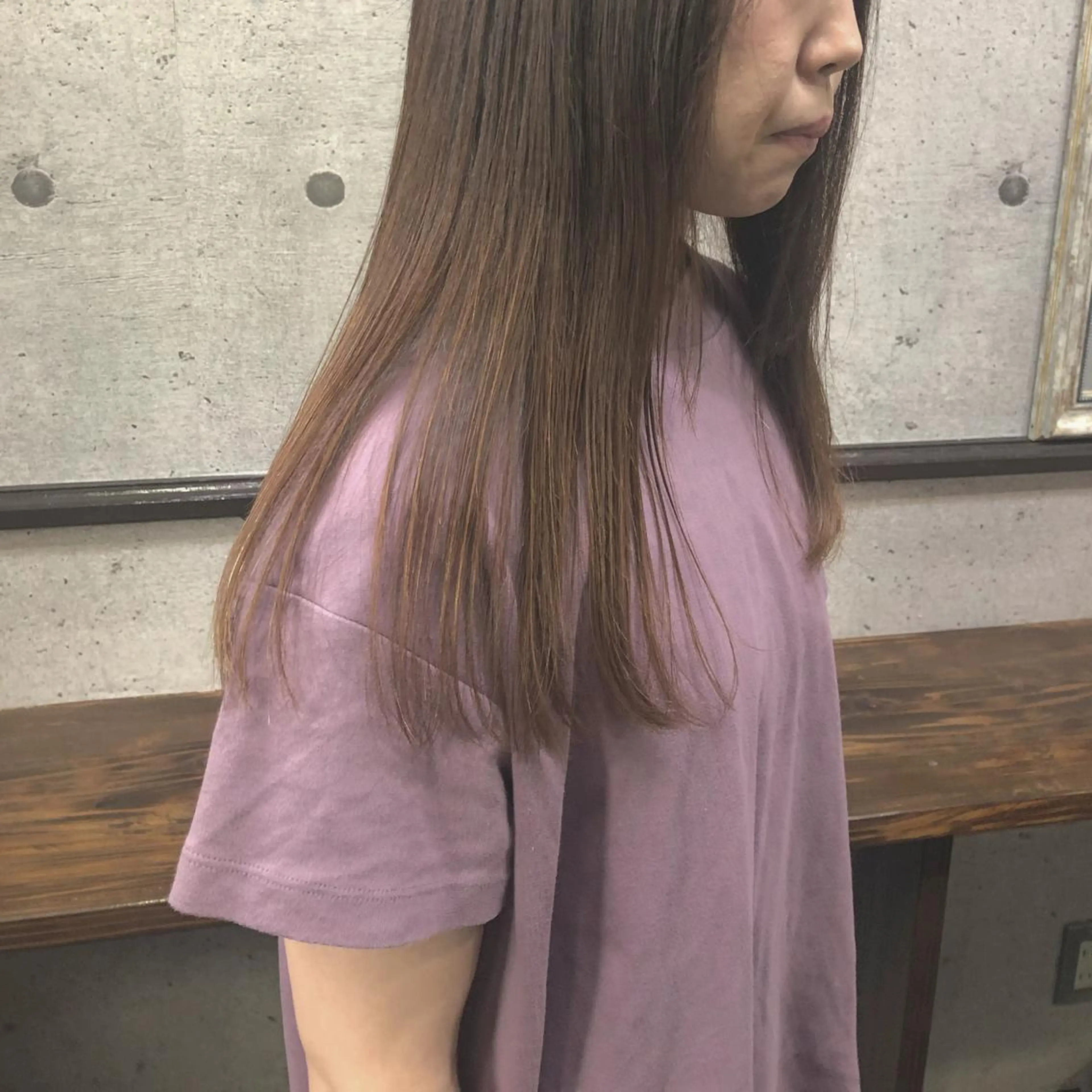 ロング パーマ ストレートパーマ 江原 彩華のヘアスタイル