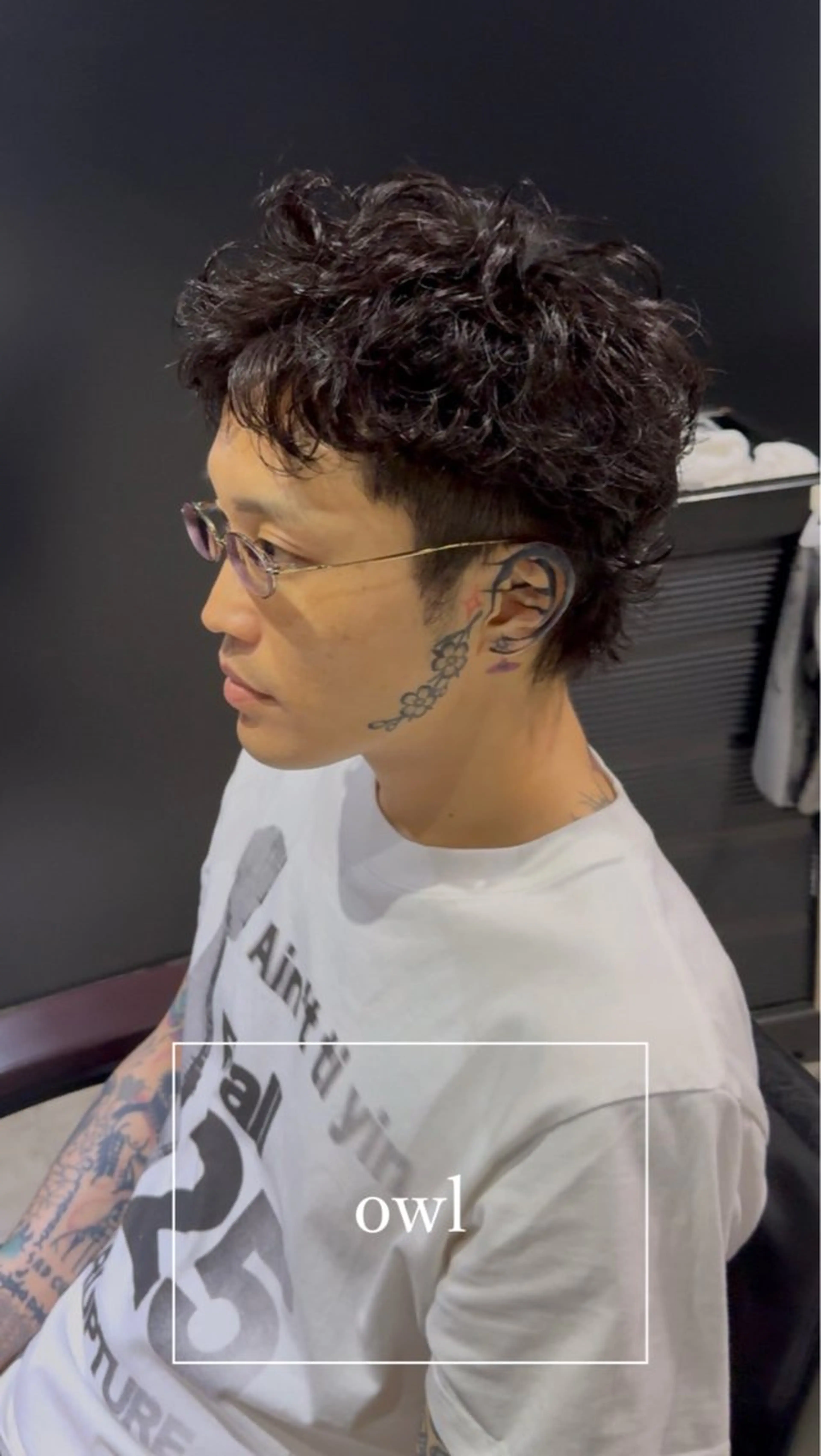 ショート パーマ メンズ メンズパーマ シャドーパーマ マレットヘア カット パーマ メンズ専門 美容師✨ アメ村 堀江颯瑛のヘアスタイル