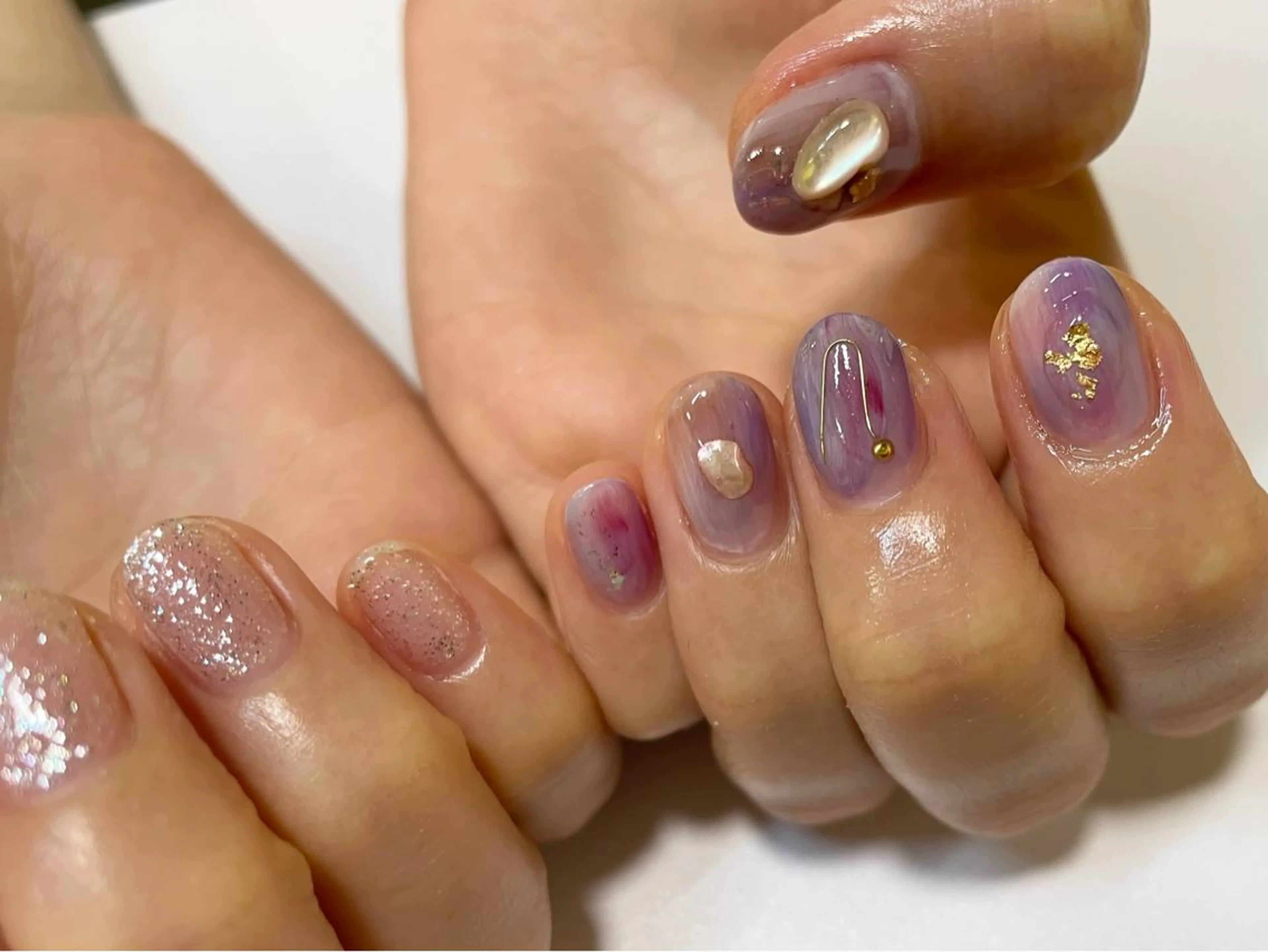 ネイル カジュアル ニュアンスネイル gypso.267 🌷SETO🌷のネイルデザイン