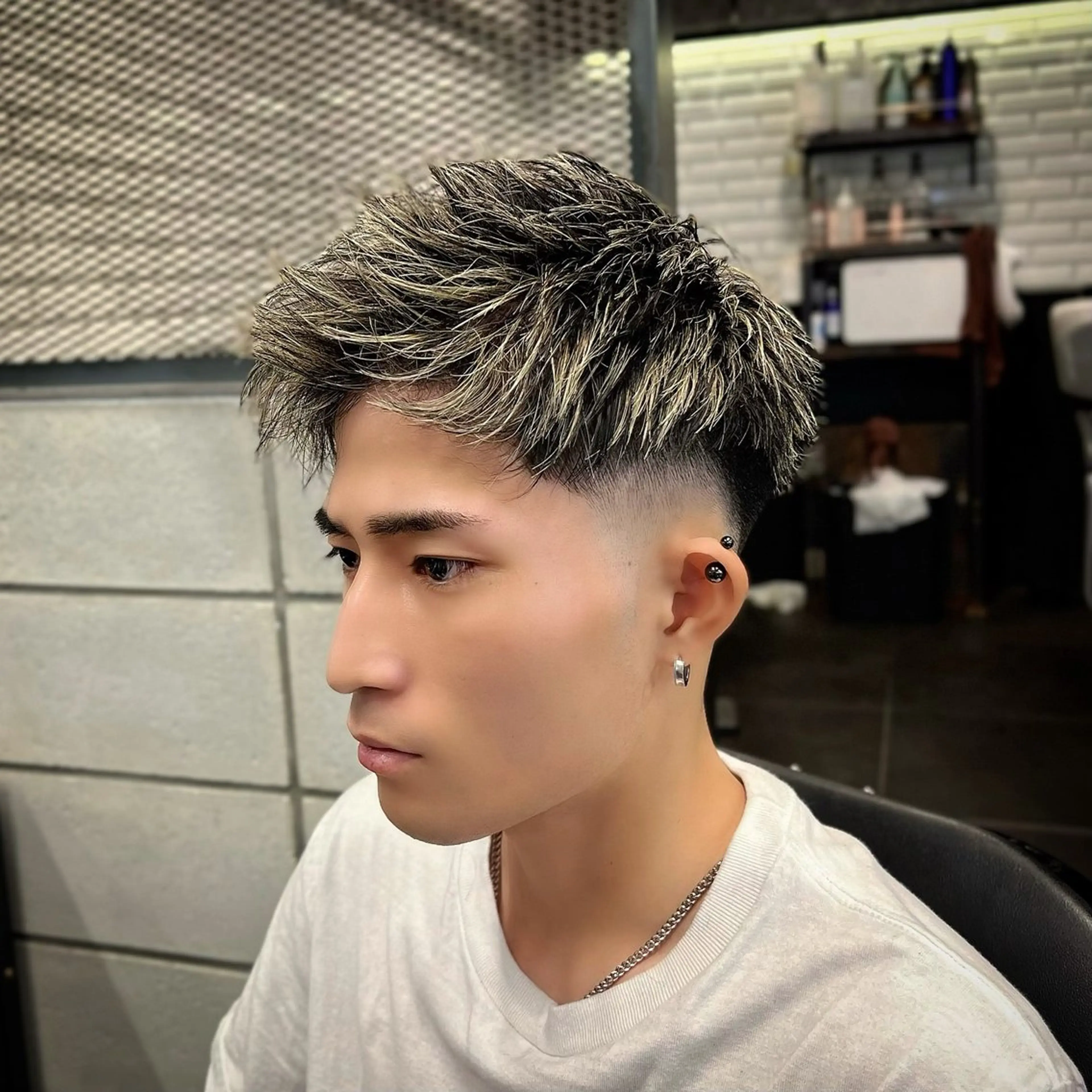 メンズ フェードカット メンズハイライト メンズメッシュ モヒカン メンズ特化/パーマ/ メッシュ/竜成のヘアスタイル