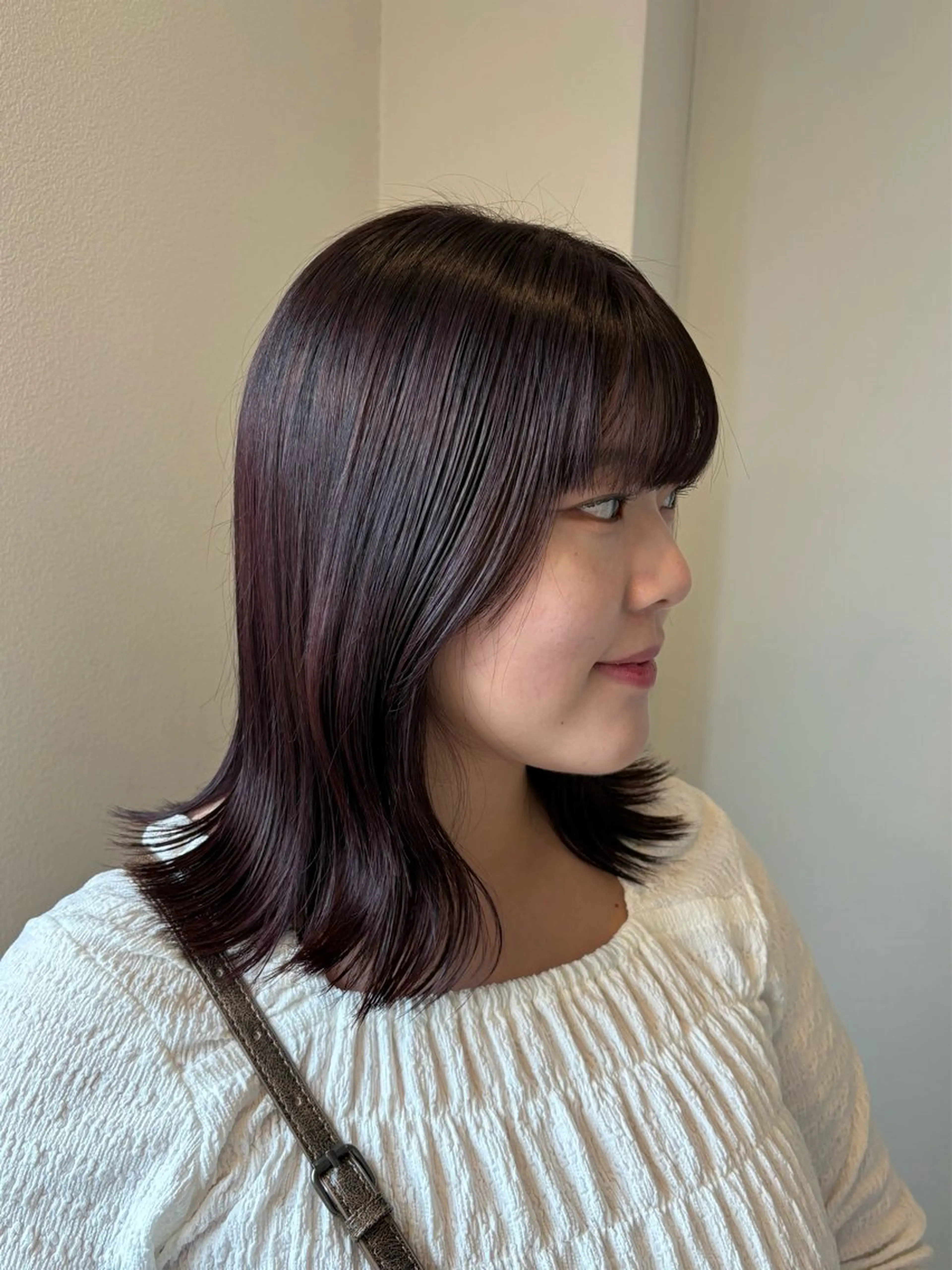 ミディアム カラー カットパーマモデル 募集中🧺アンジュのヘアスタイル