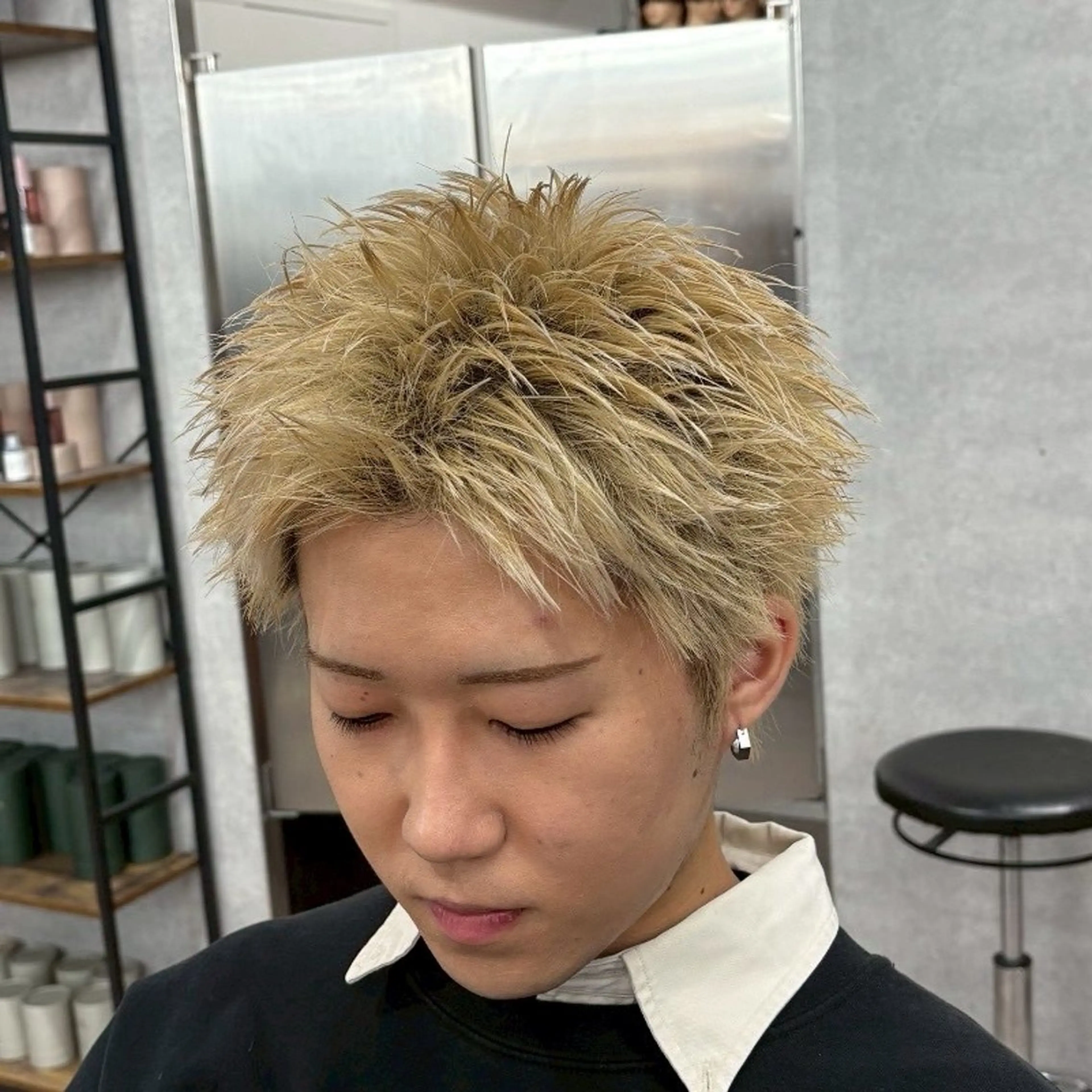 ショート カラー パーマ ヘアアレンジ メンズ キッズ メンズパーマ 小顔カット ニュアンスパーマ メンズ特化/カラー /せなのヘアスタイル