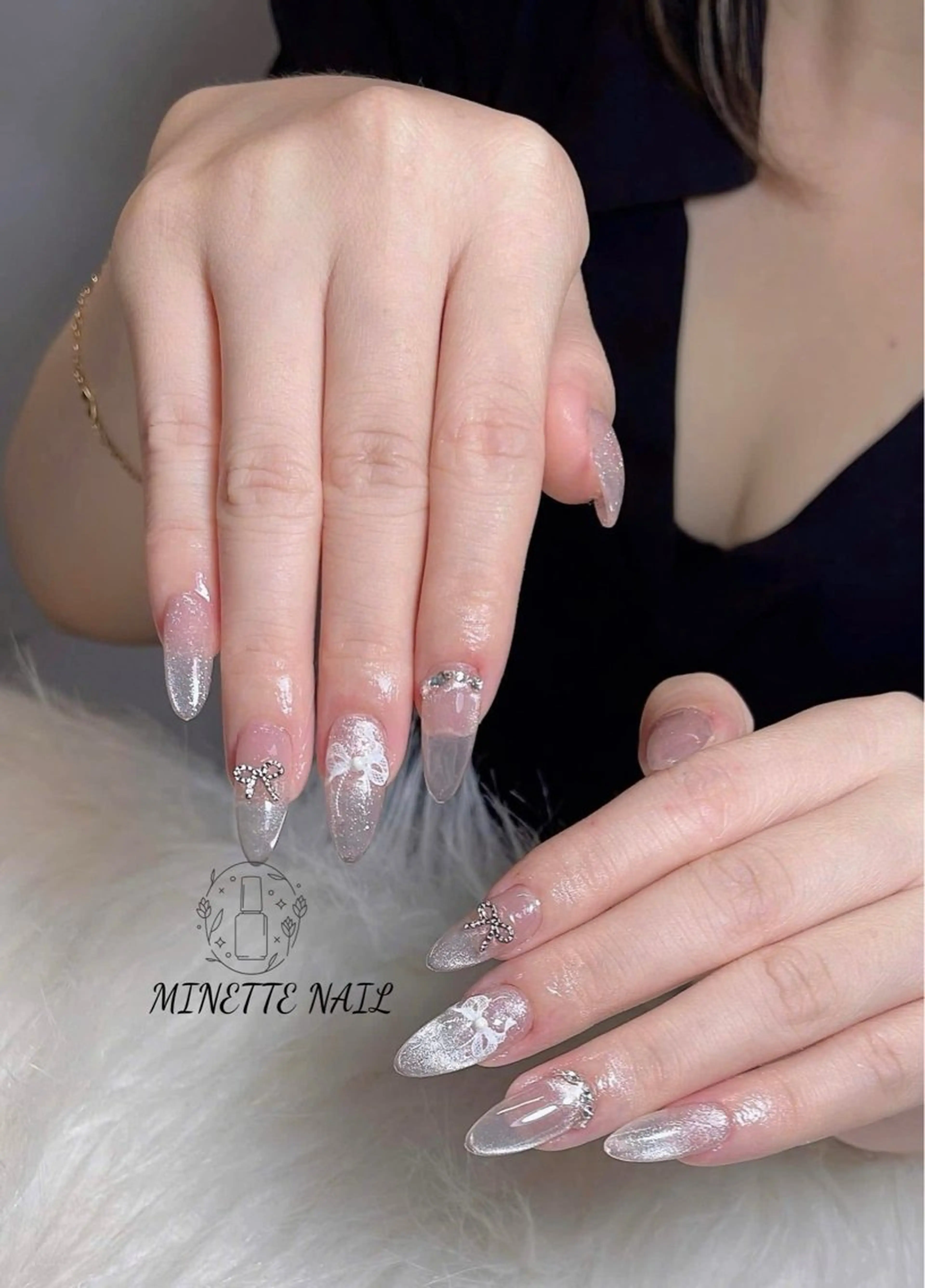 ネイル フレンチネイル ジェルネイル マグネットネイル 持ち込み ニュアンスネイル ハンドネイル Minette Nailのネイルデザイン
