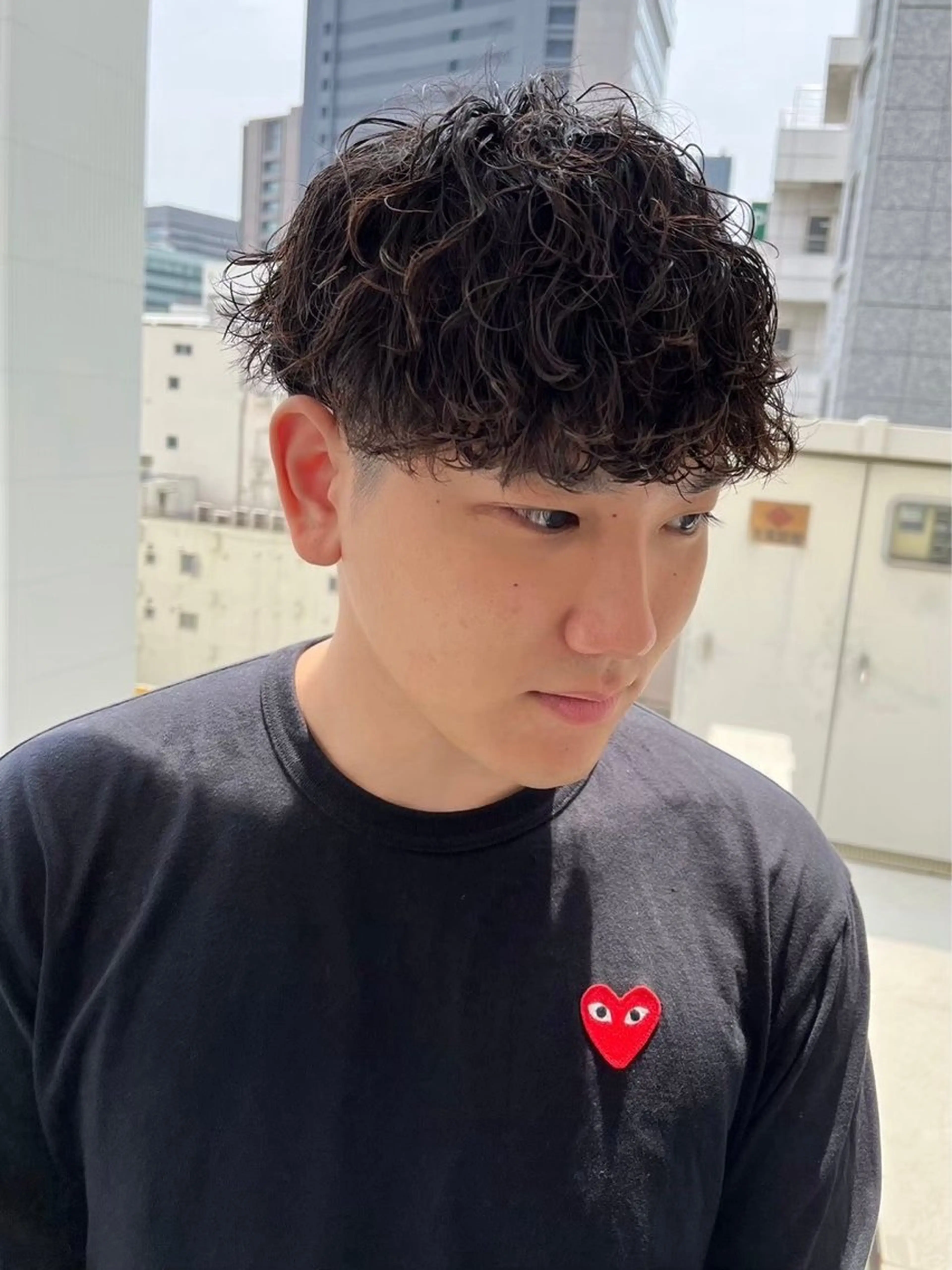 パーマ メンズ LUVISM ボブ りきカットモデル募集のヘアスタイル
