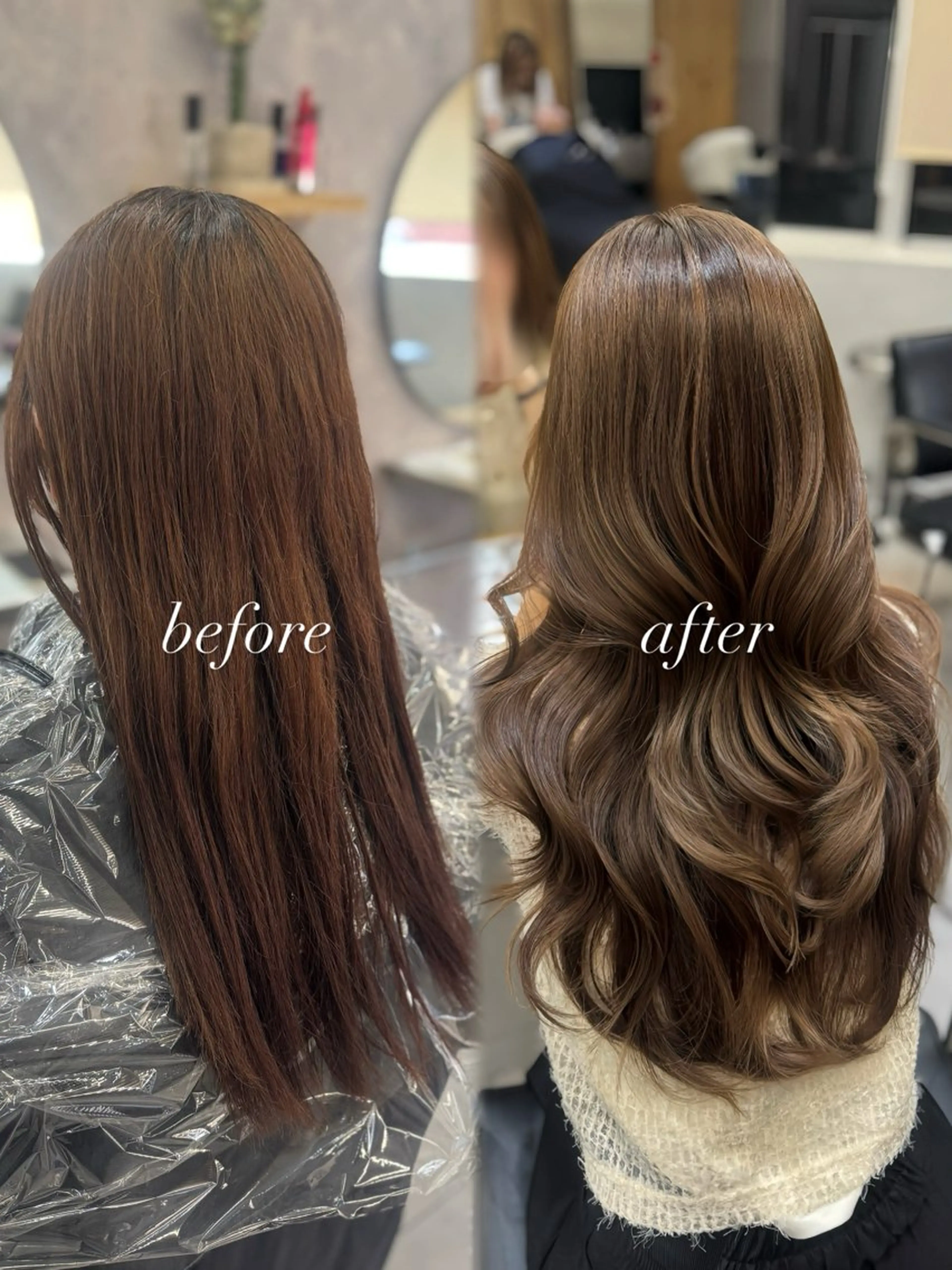 ロング カラー ブリーチ ブリーチなしカラー 宮本 優のヘアスタイル