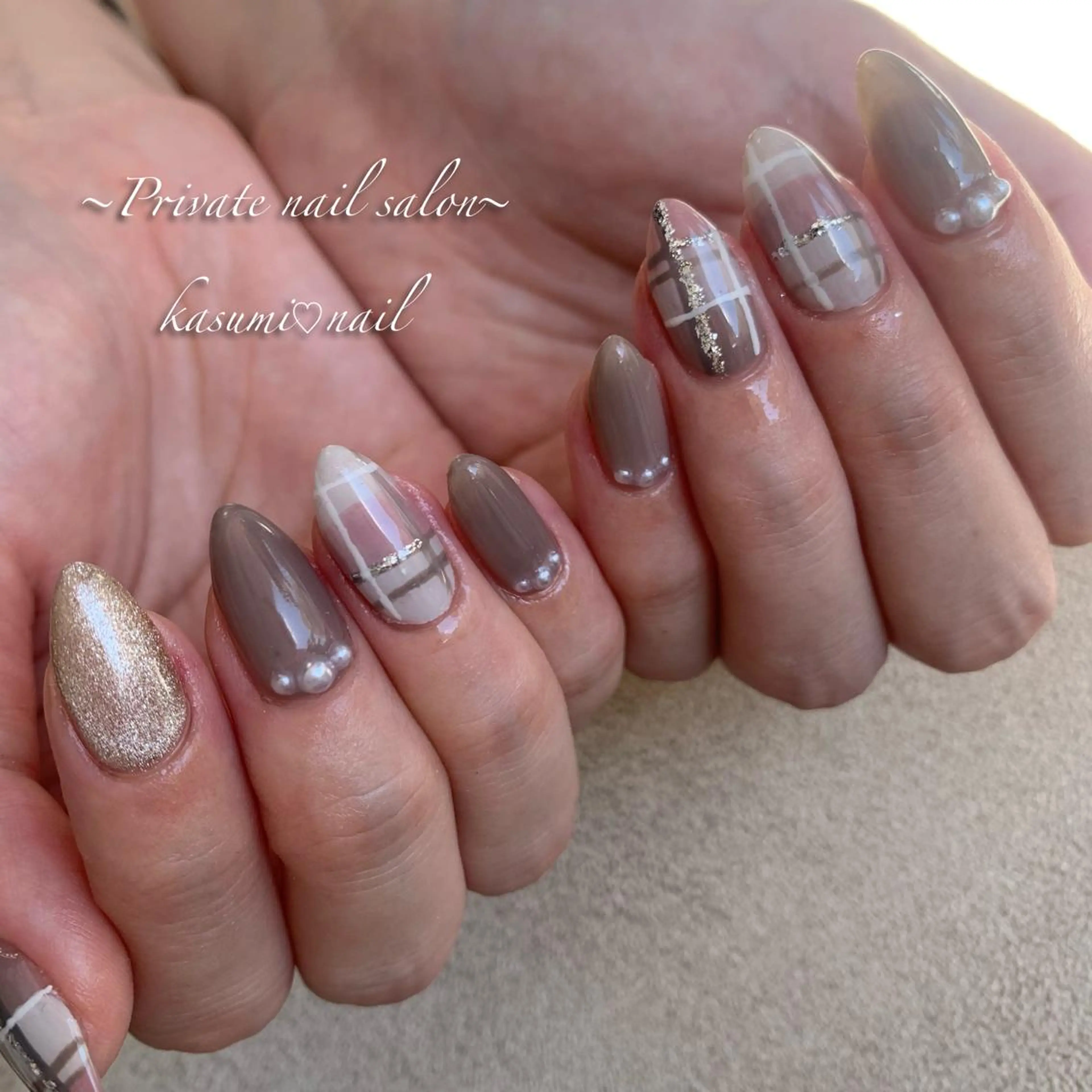 ネイル アートネイル ラメ(グリッター) マグネットネイル ミラーネイル ニュアンスネイル KASUMI♡ Nailのネイルデザイン