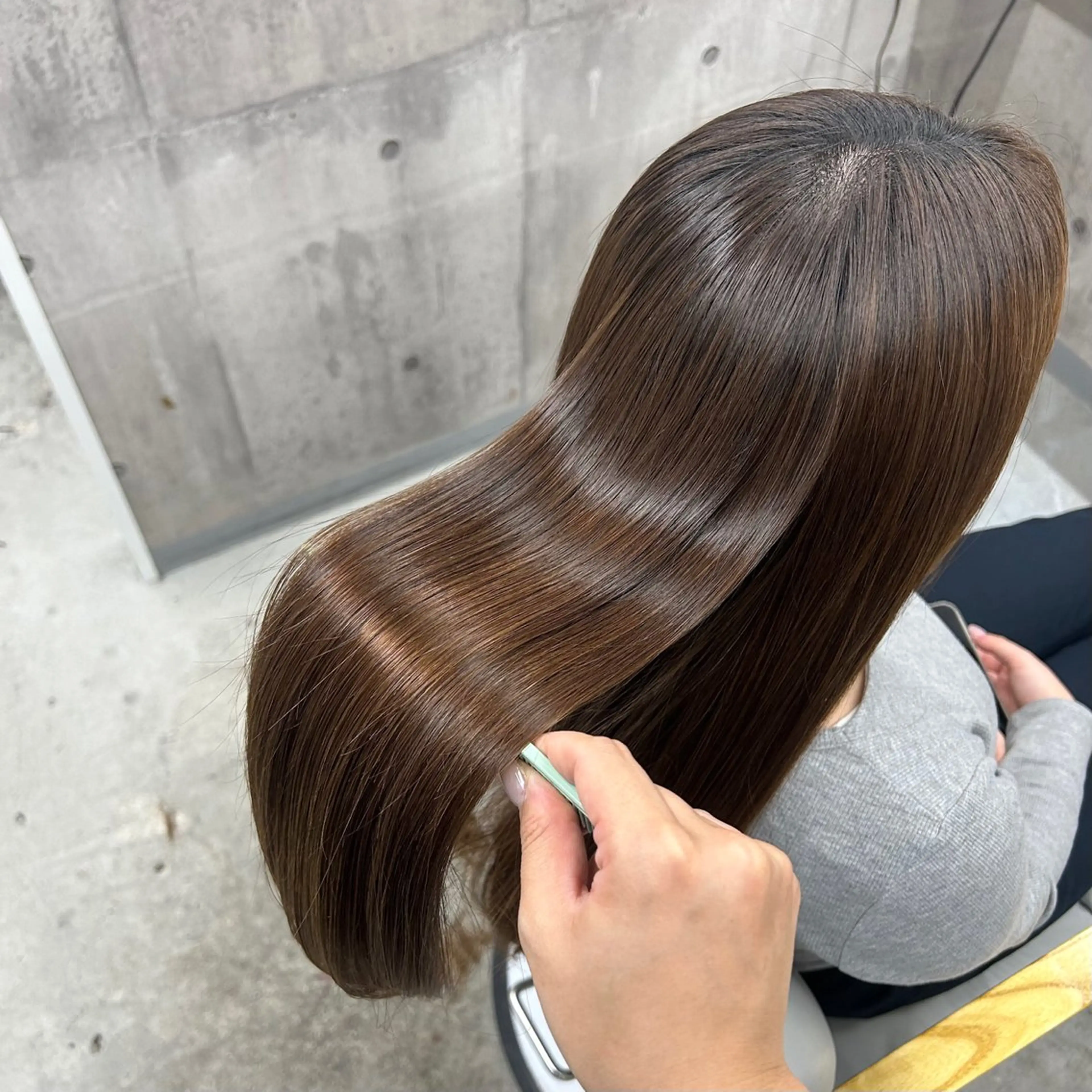セミロング カラー パーマ 髪質改善 縮毛矯正 トリートメント 三宮/髪質改善/縮毛 矯正🎀MISAKIのヘアスタイル