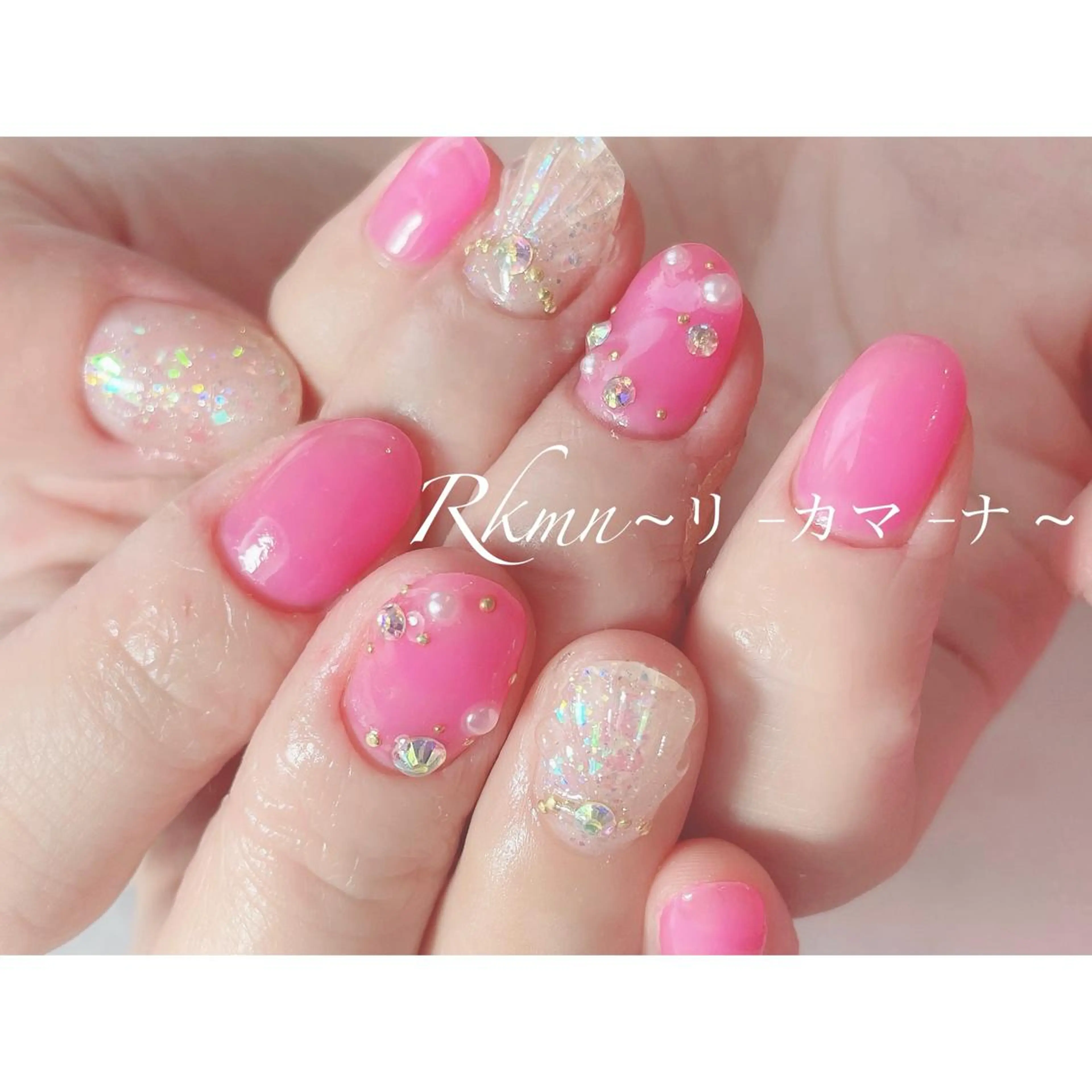ネイル アートネイル オーロラネイル フレンチネイル ジェルネイル グラデーション ハンドネイル フットネイル ハンドケア Rkmn ~リ-カマ-ナ~のネイルデザイン