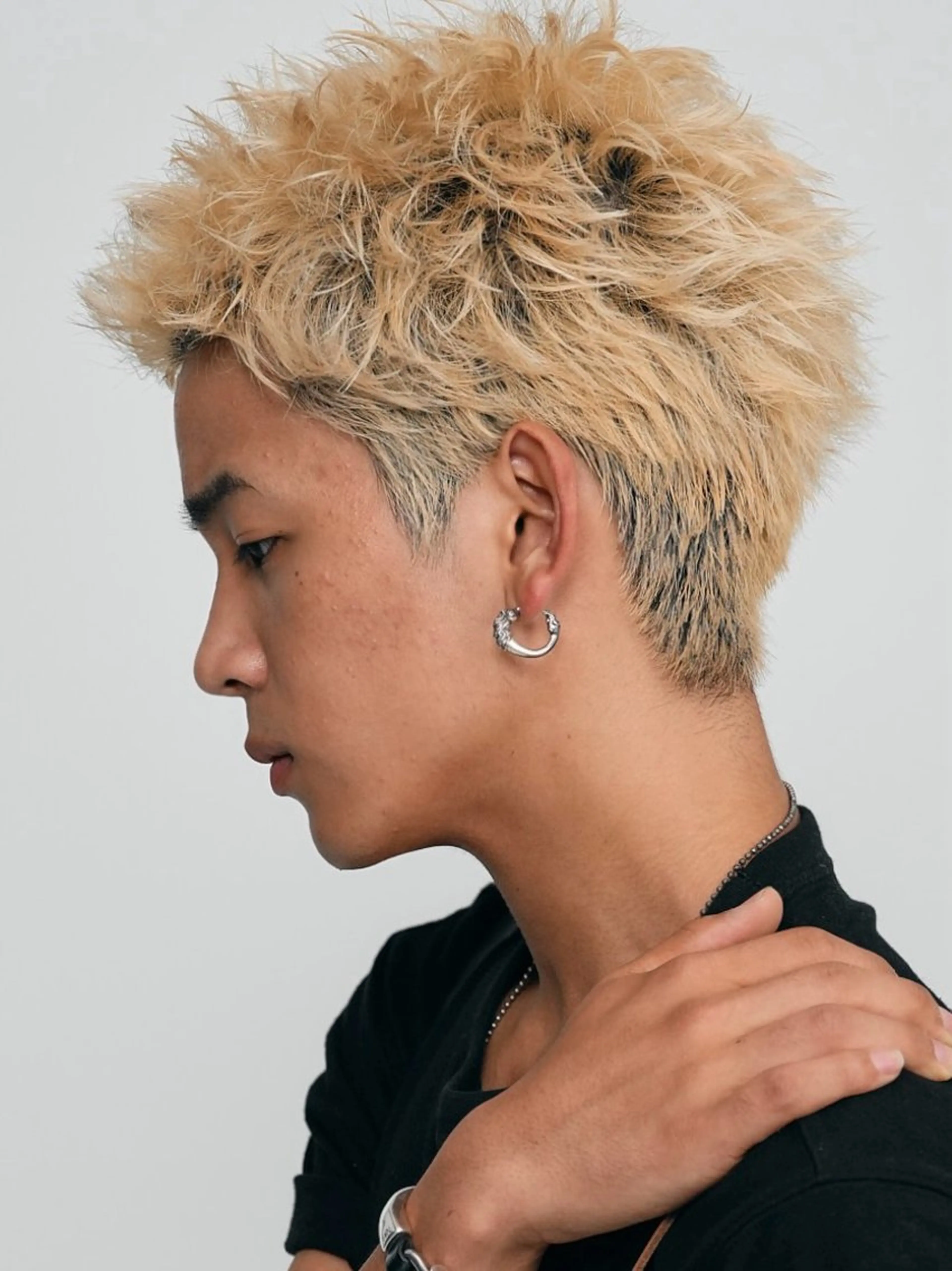 ショート パーマ メンズ アップバング スパイキーショート ショートヘア メンズパーマ 名古屋/水谷颯のヘアスタイル