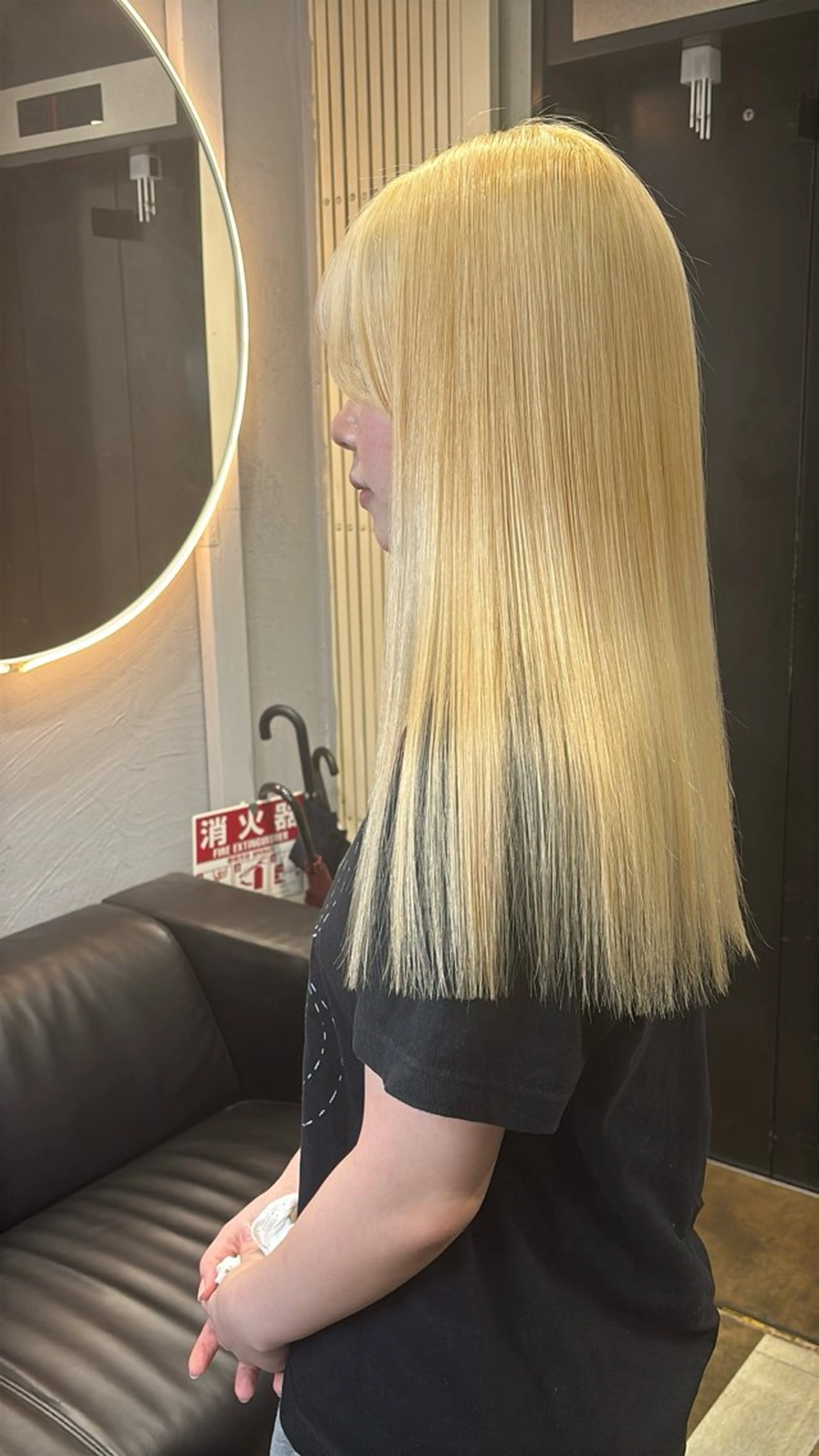 ロング ヘアカラー トリートメント ヘッドスパ ヘアセット 韓国ヘア/ブリーチ無 しWカラー/オリーブのヘアスタイル