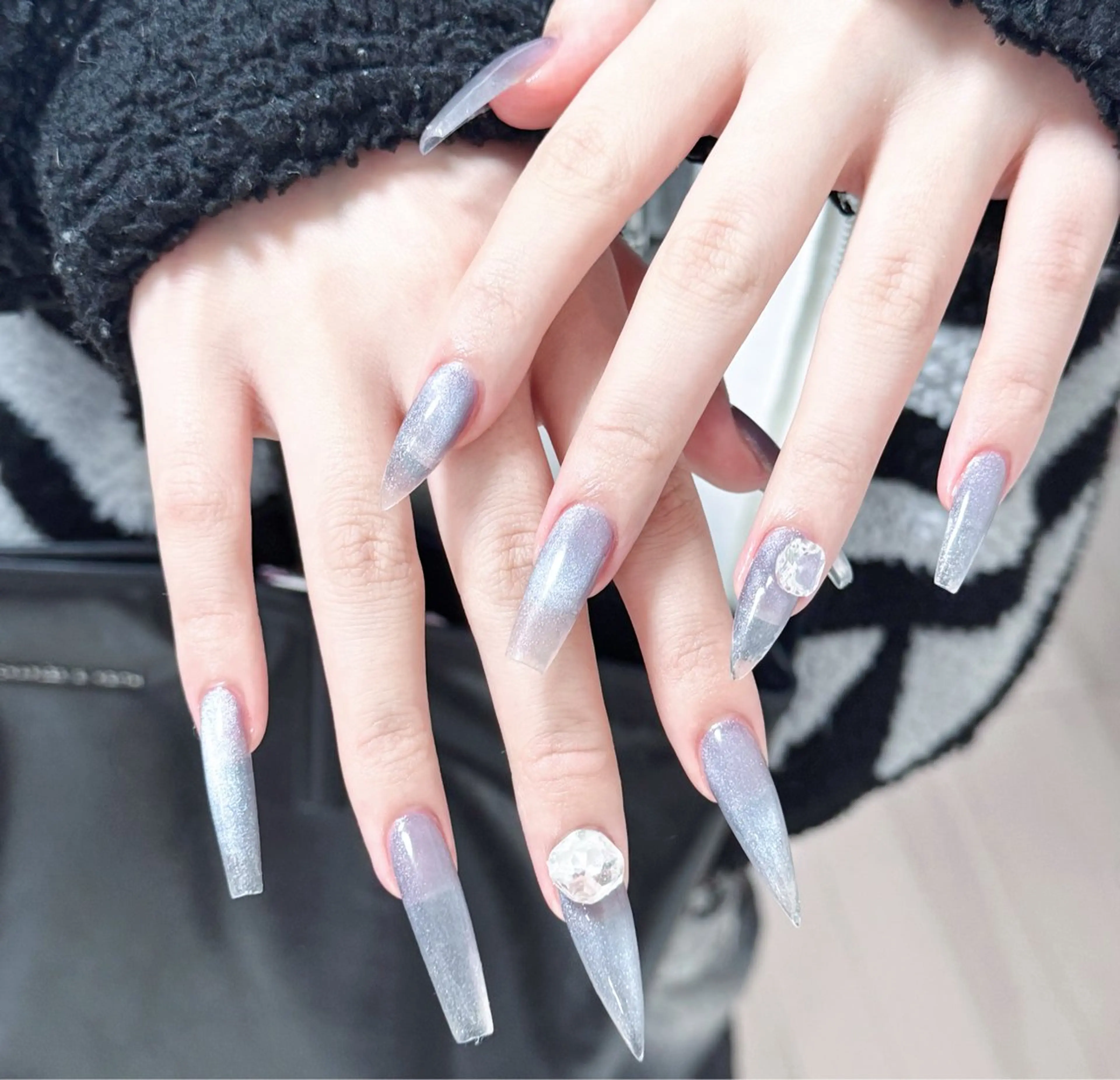 ネイル アートネイル オーロラネイル チークネイル フレンチネイル ガラスフレンチ ハンドネイル 🎀🎀YooLi Nail Salonのネイルデザイン